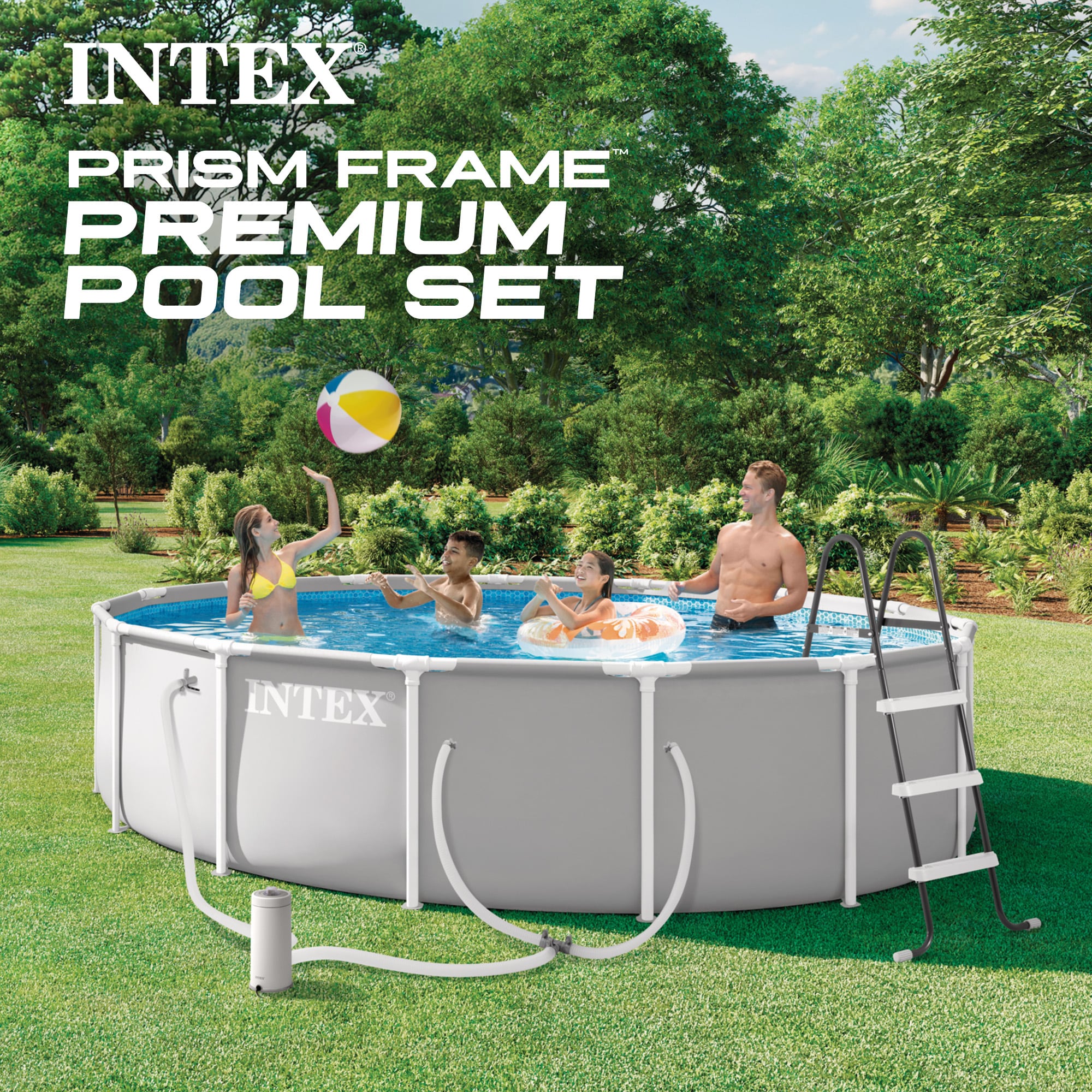 Intex Prism Frame 15ft x 42in Premium Above Ground Pool Set with