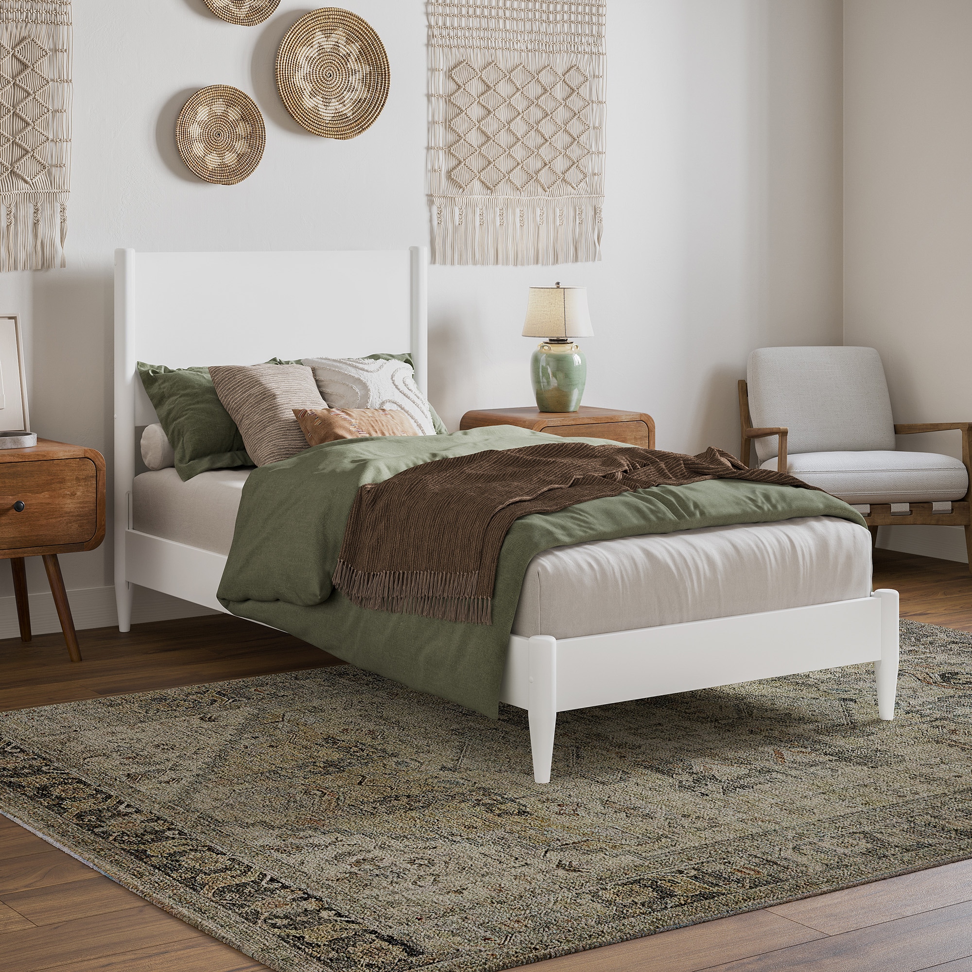 AFI AR9878012 Pasadena White Twin extra long Wood Low-profile Bed