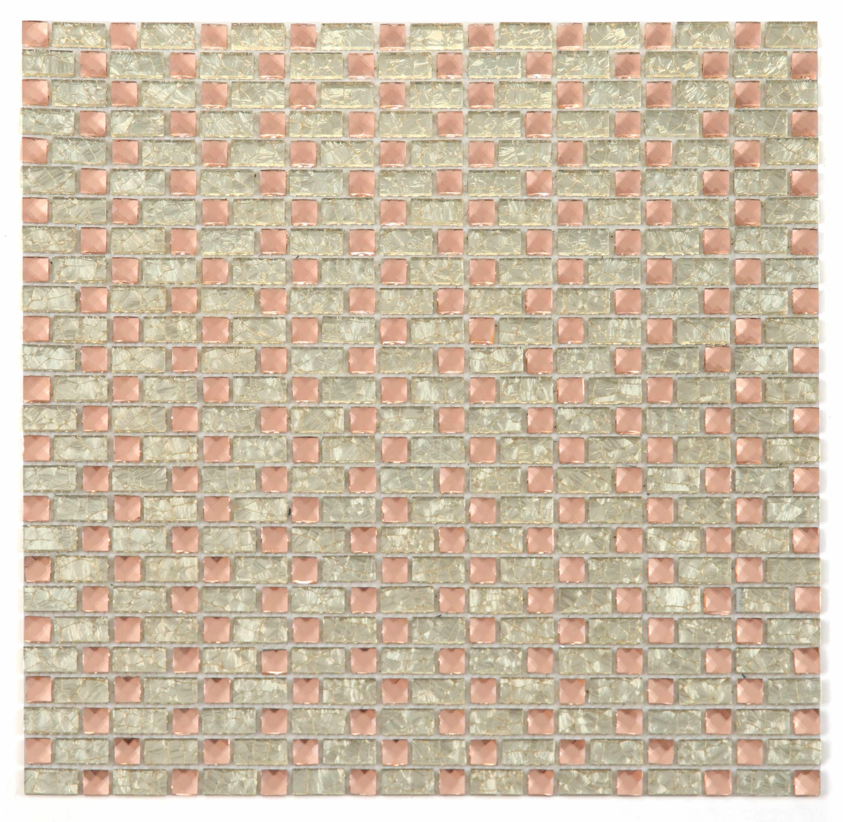 Abolos LWSDIALN13-PY Artistic Jewels Rose Yellow Diamond 12-in x 12-in Glossy Glass Mosaic Wall Tile ( 10.76-sq ft Carton )