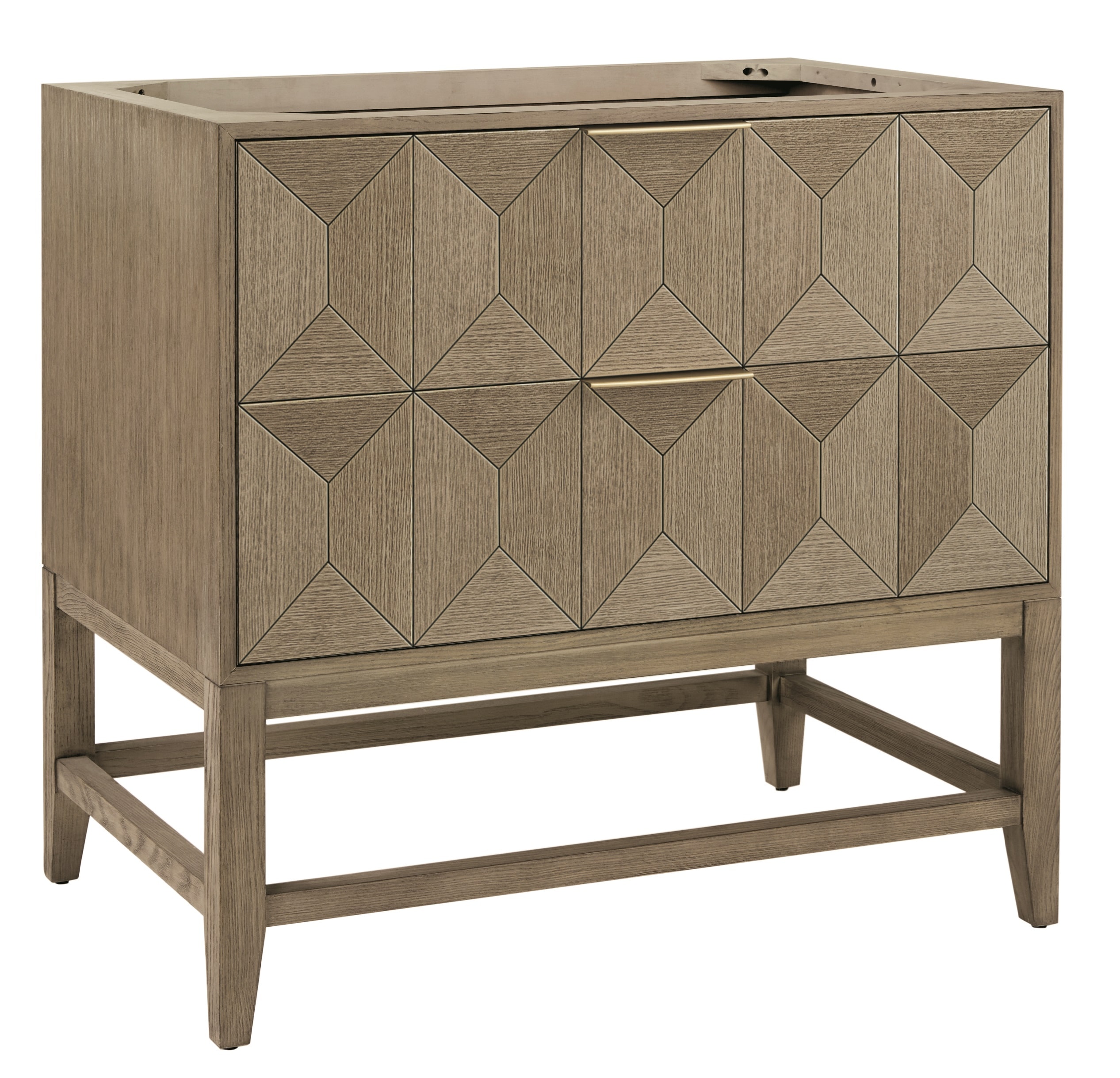 Emmeline 36" Pebble Oak Wood Veneer Single Vanity with Ceramic Sink
