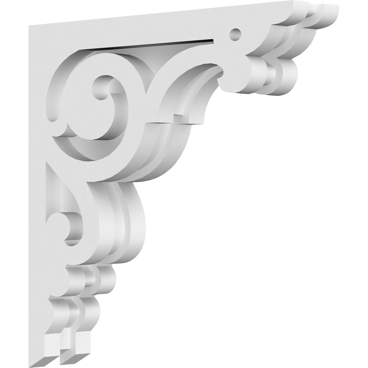 Ekena Millwork CORP01X10X10HU 1.875-in x 10-in x 10-in Hurley Unfinished White PVC Paintable Corbel