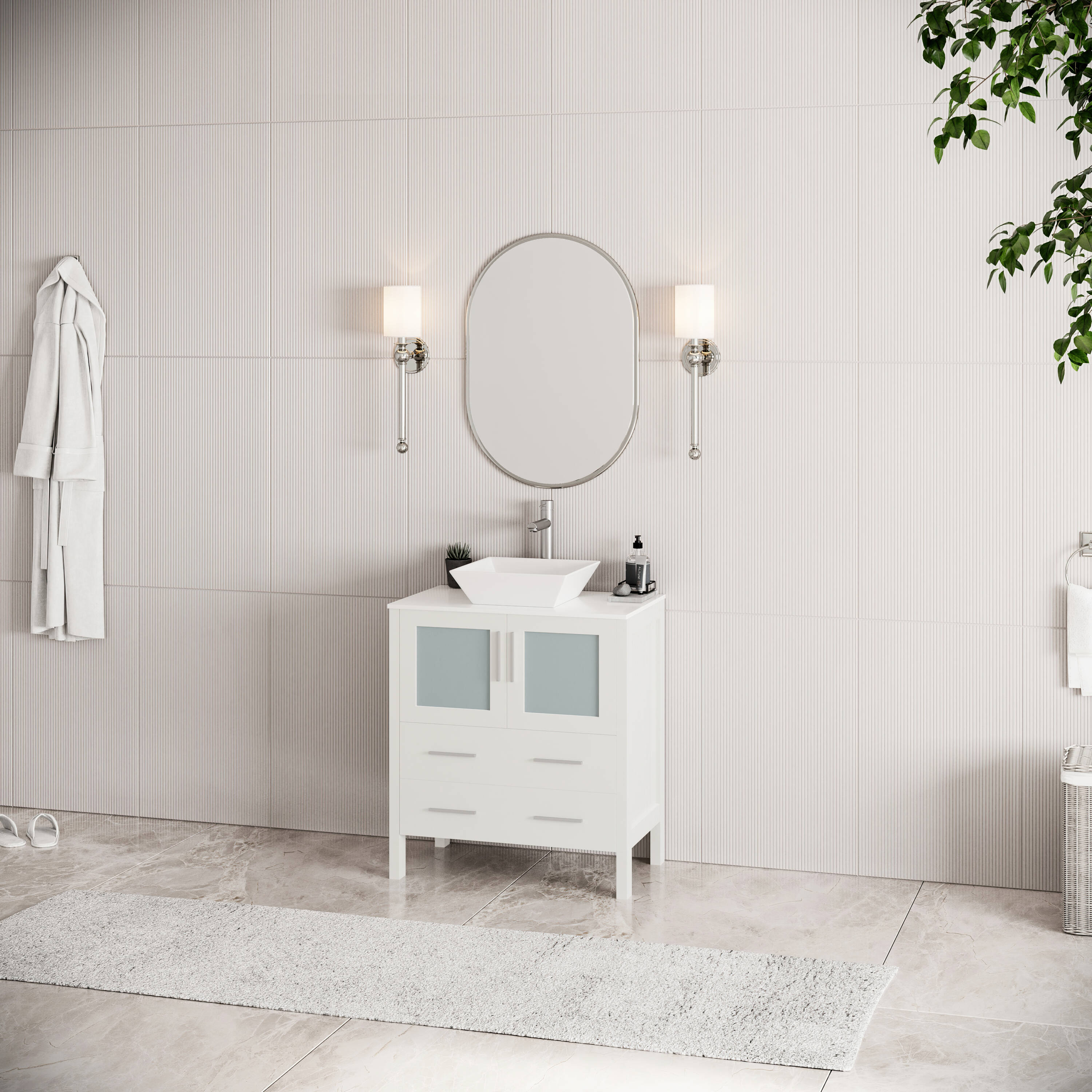 Fresca FCB6230WH-CWH-V Bath-Vanity-Combo - View #5