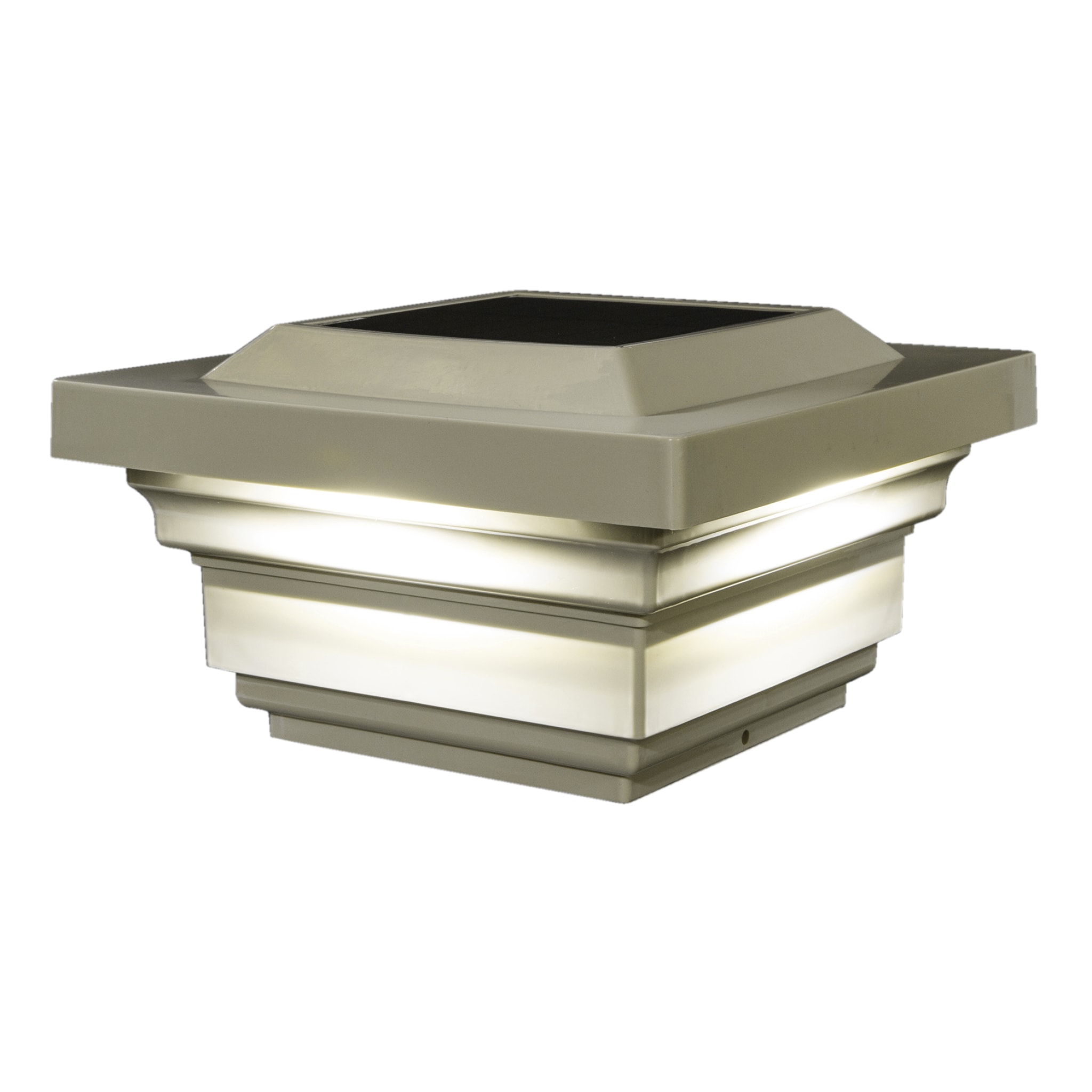 Classy Caps 4-in x 4-in 15-Lumen 1-Watt Tan Solar LED Outdoor Post Cap  Light (4100 K) in the Deck Lights department at