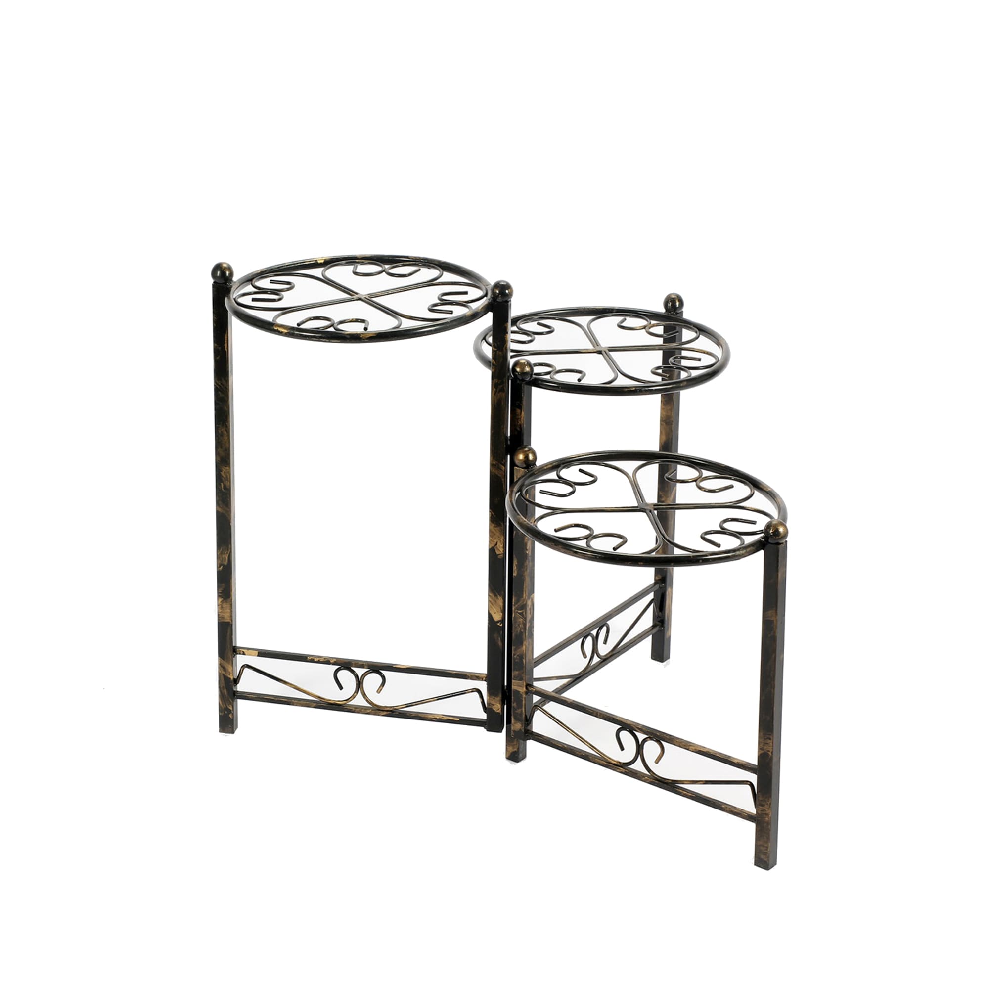 AHIOU HOME ZAAHG-115986PS Everett 24.41-in H x 30.32-in W BlackGold Indoor/Outdoor Novelty Cast iron Plant Stand
