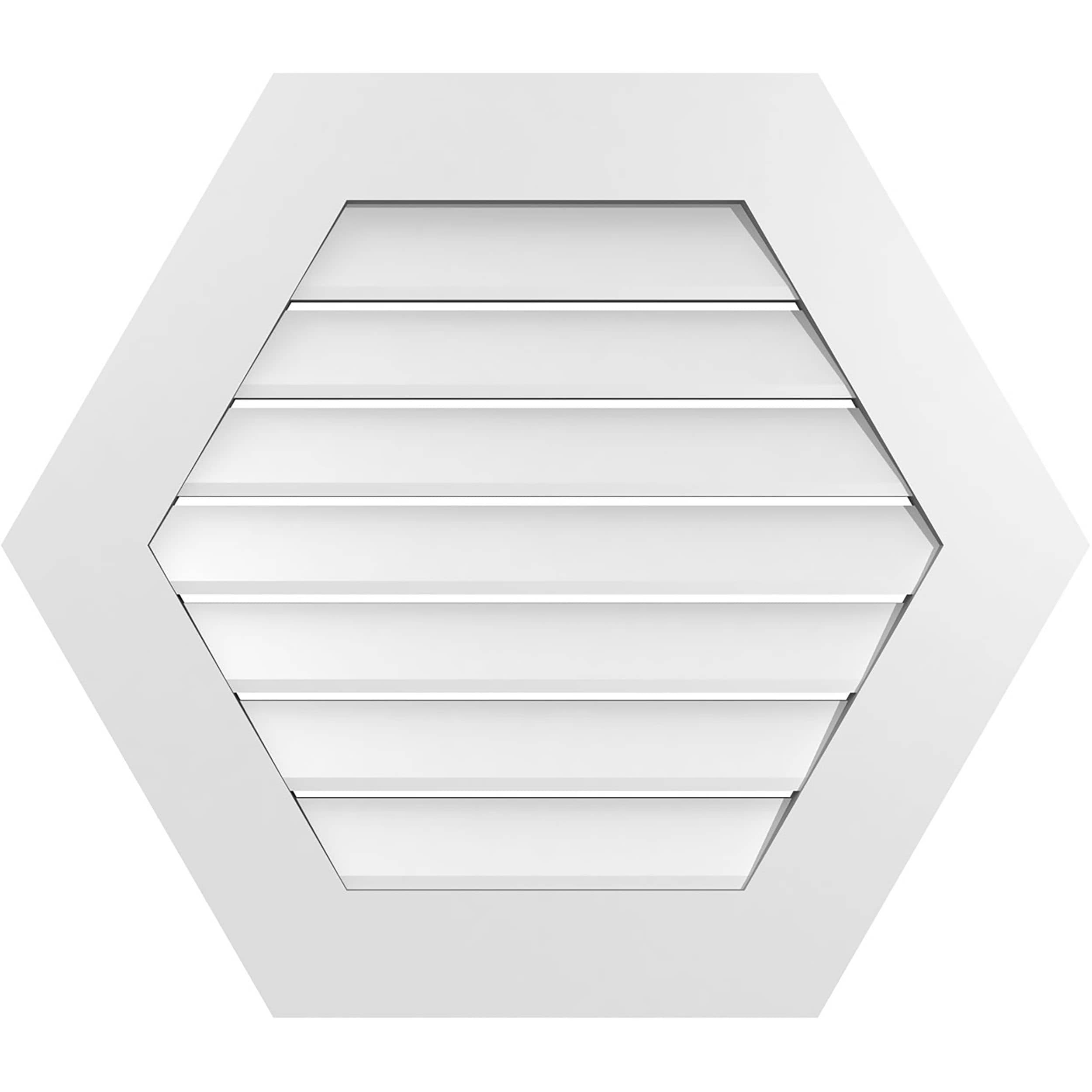 Ekena Millwork GVPHP30X2601SF 30-Inches x 26-Inches Off-white Peaked PVC Gable Louver Vent