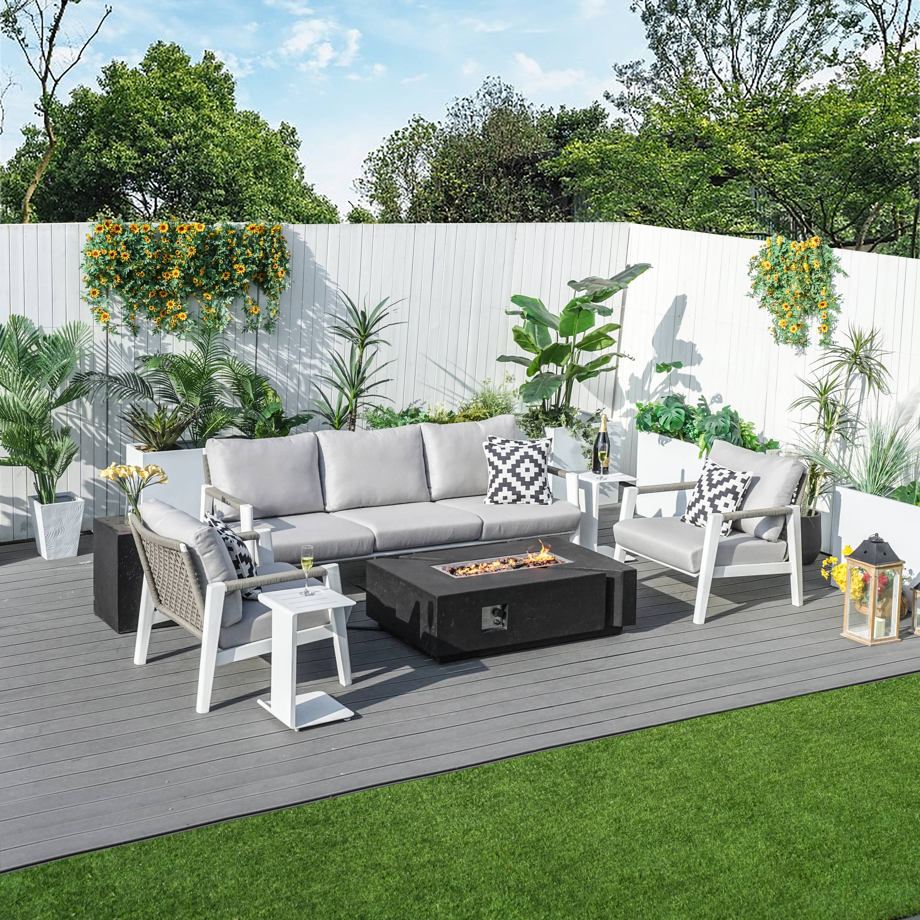 Direct Wicker DWG-2322W&24913BK Patio-Conversation-Sets - View #4