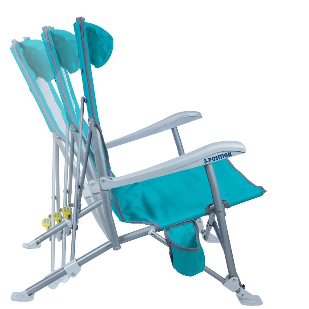 GCI Waterside Polyester Seafoam Folding Beach Chair (Adjustable