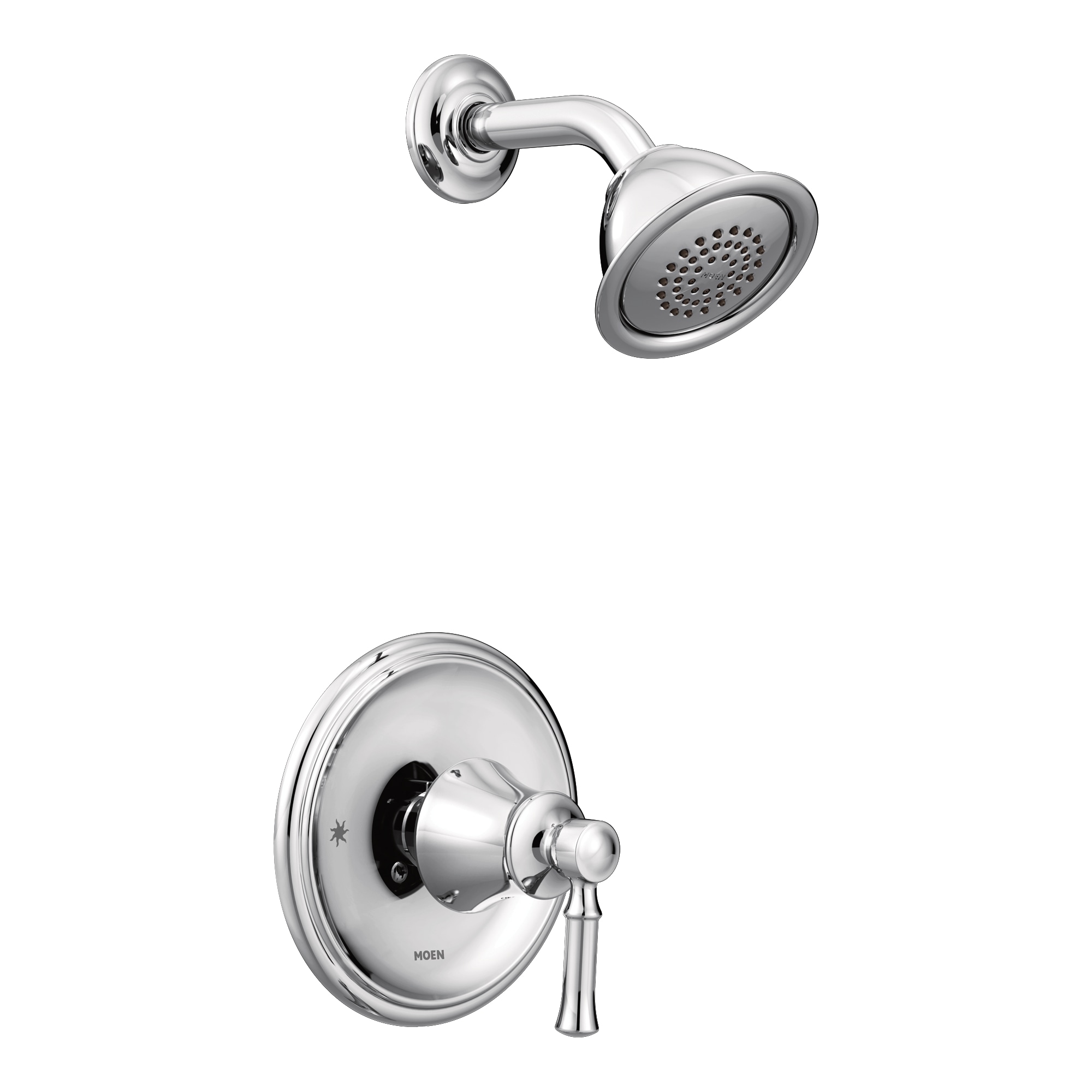 Moen T2182 Dartmoor Chrome 1-handle Single function 4-in Round Shower Faucet
