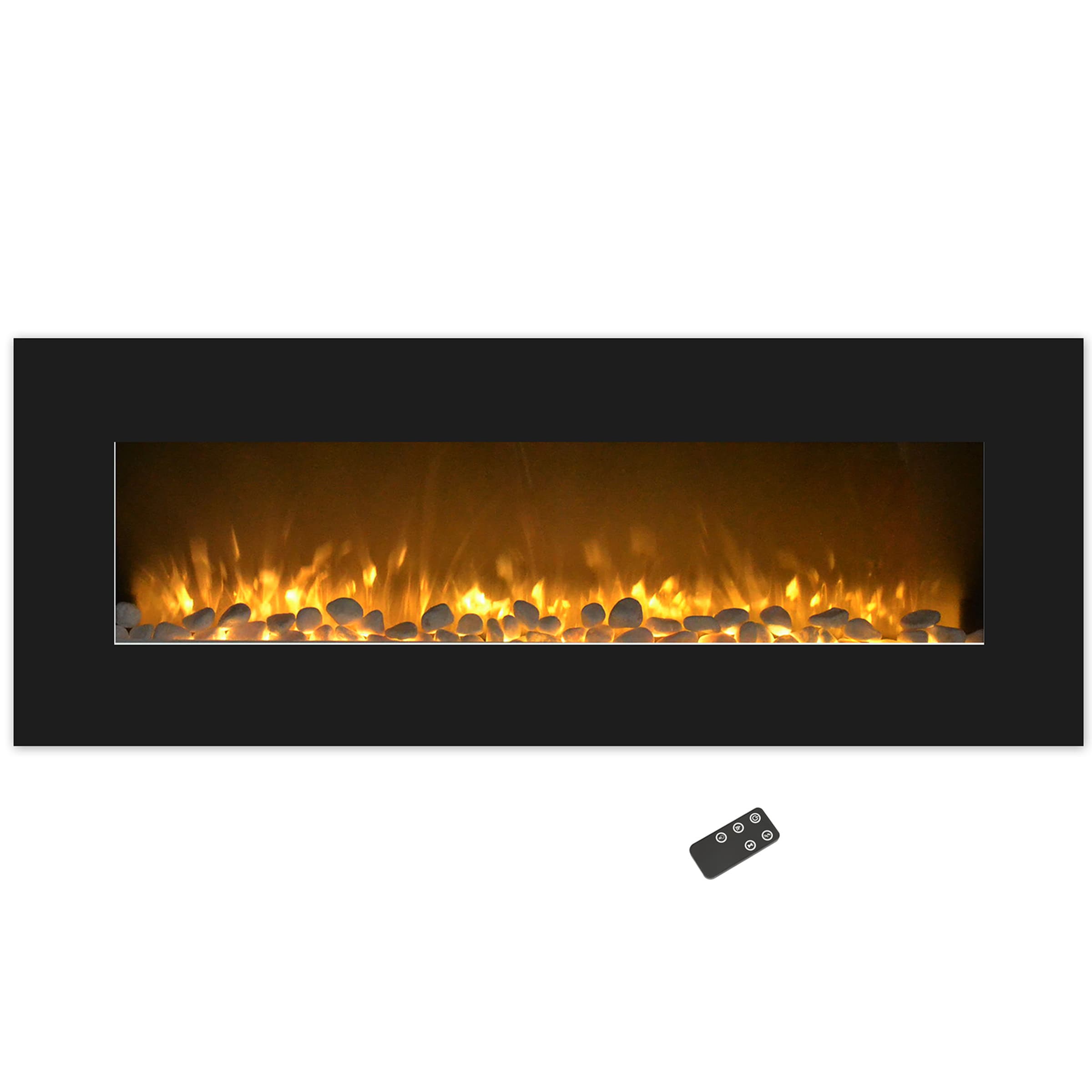 Hastings Home 284253LEK 50.5-Inches W Black Wall mount LED Wall-mount Electric Fireplace with Remote Control Included
