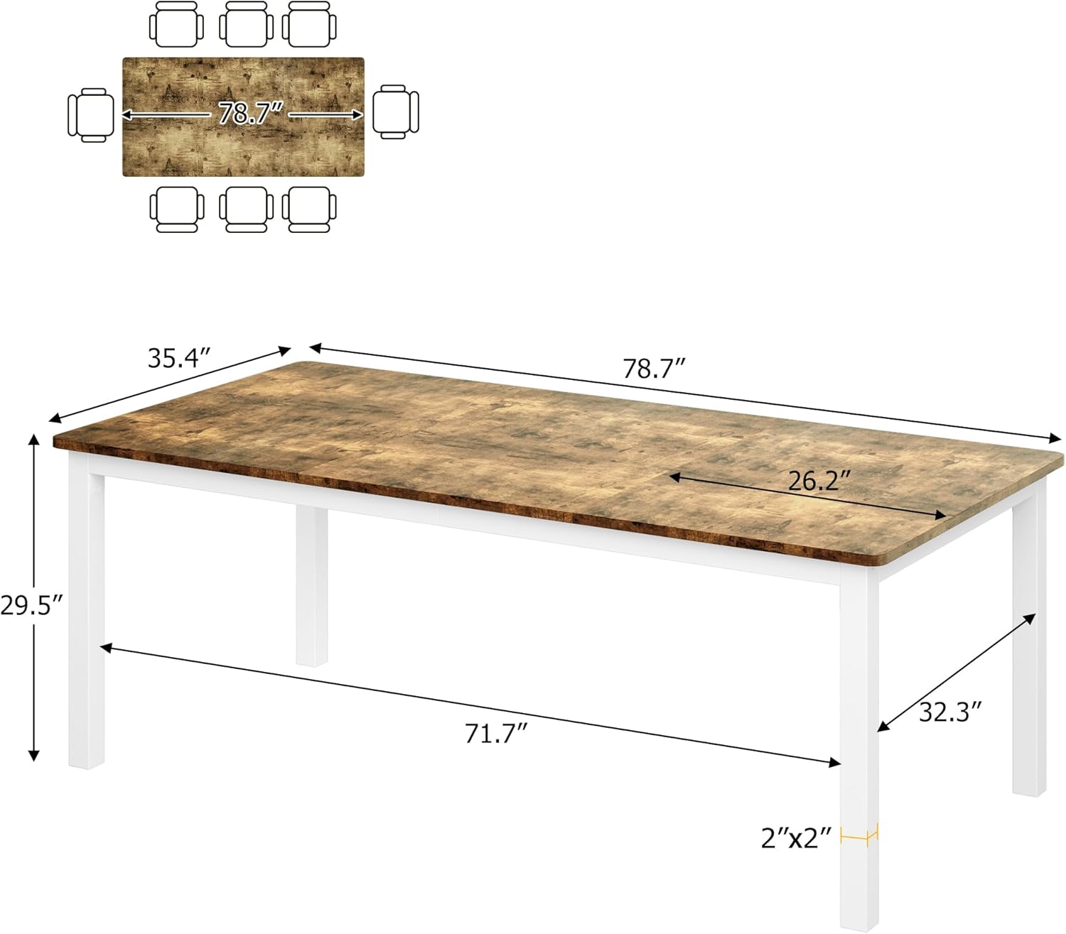 Qeetex DHZ-PHO-16GSBX9W Dining-Tables - View #2
