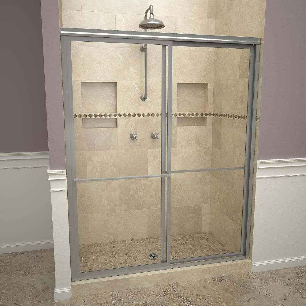 Redi Slide 11RCBFB04772 Brushed-nickel 71.5-in Framed Sliding Shower Door