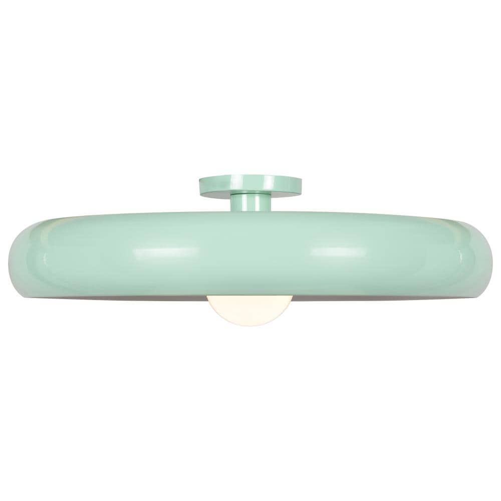 Access Lighting 23881LEDDLP-MGRN/WHT Bistro 1-Light Mint Green and White Indoor/Outdoor LED Flush Mount Light