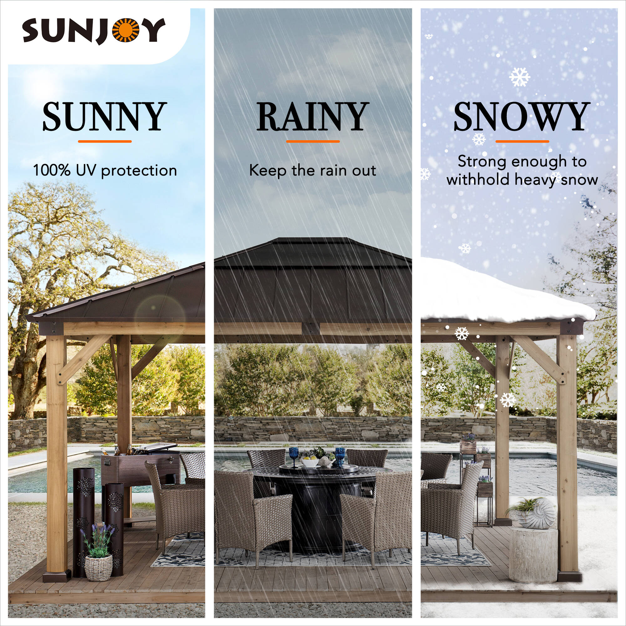Sunjoy A102007603 Wood-Resin-Gazebos - View #3