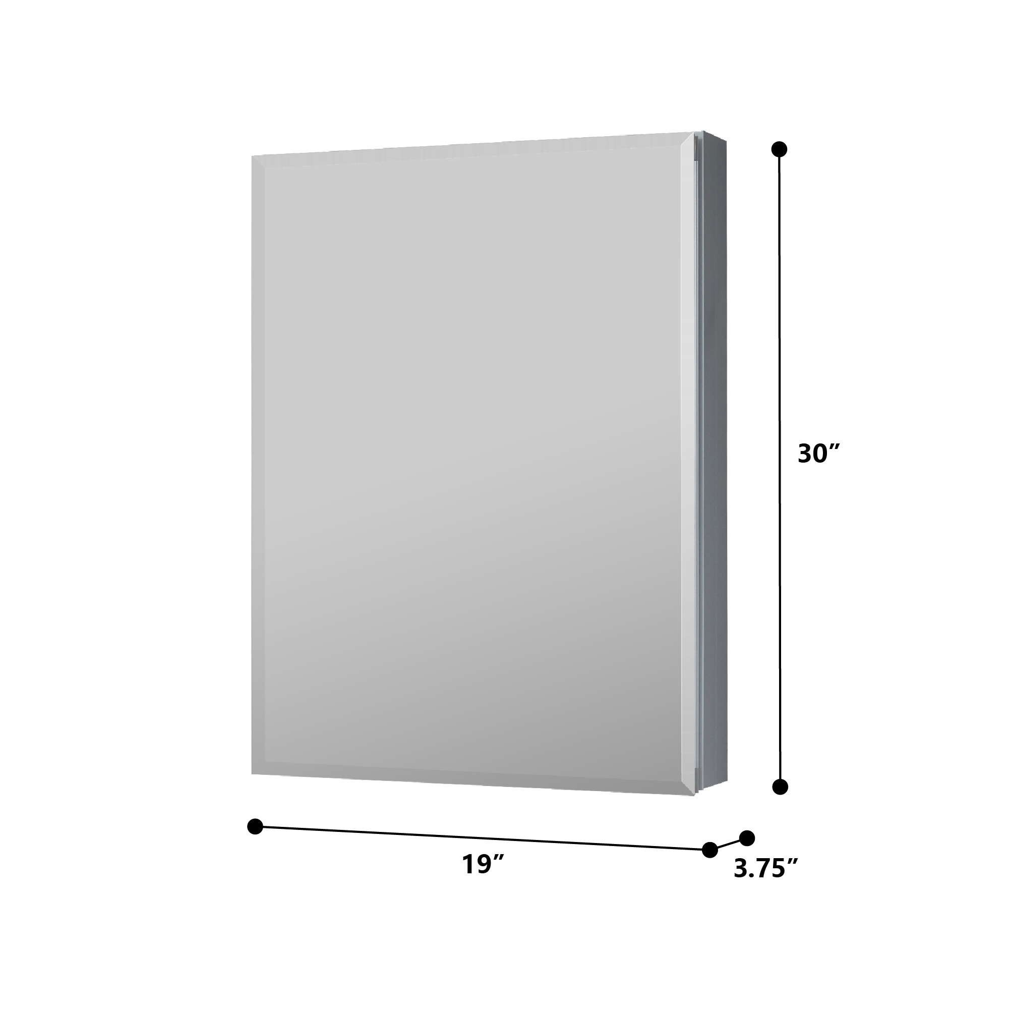 WELLFOR 24 in. W x 30 in. H Rectangular Aluminum Recessed or