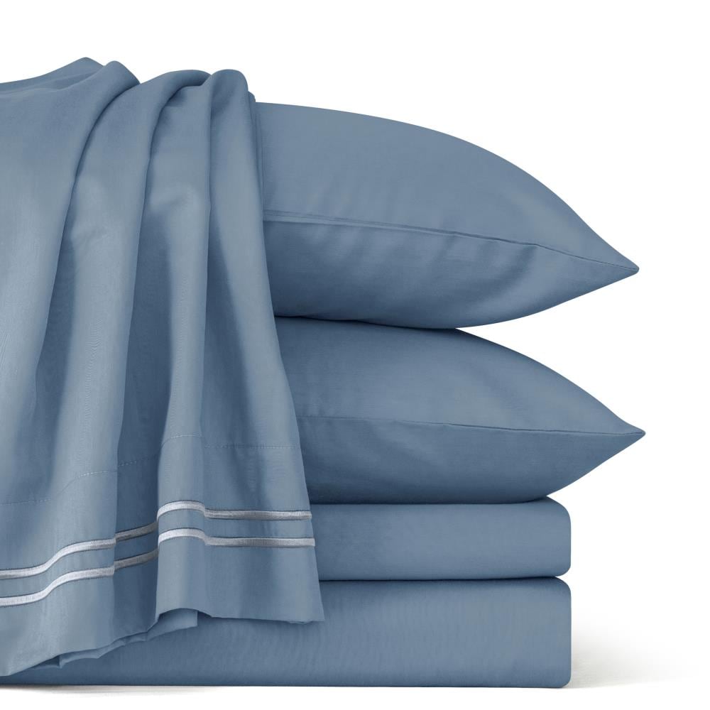 Subrtex SBTQS4Q-BL Queen 300 -Thread Count Cotton blend Blue Bed Sheet Set