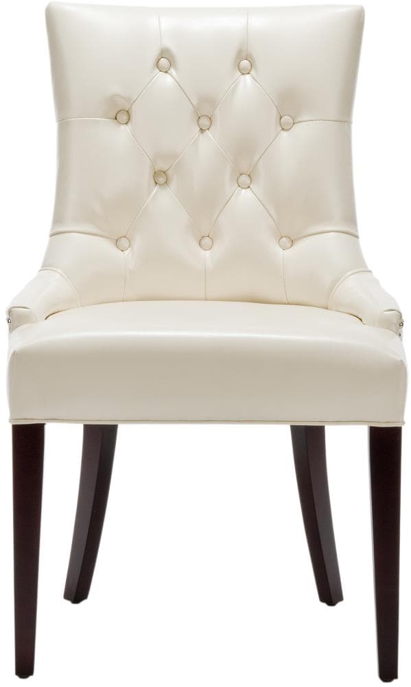 Safavieh MCR4515B Amanda Modern Flat Cream Faux leather Club Chair
