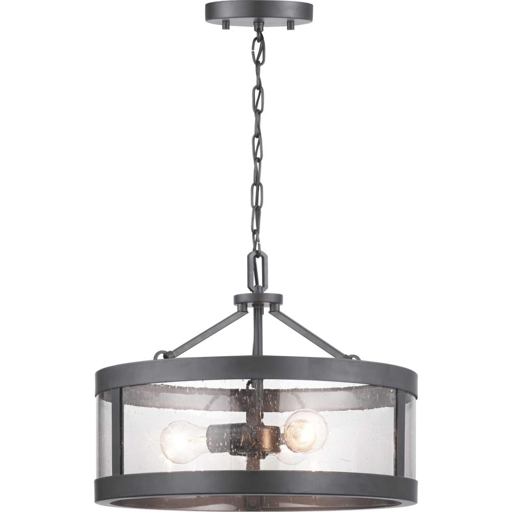 Progress Lighting P350119-143 Gresham 3 -Light 17.75-in Black Semi Flush Mount Light