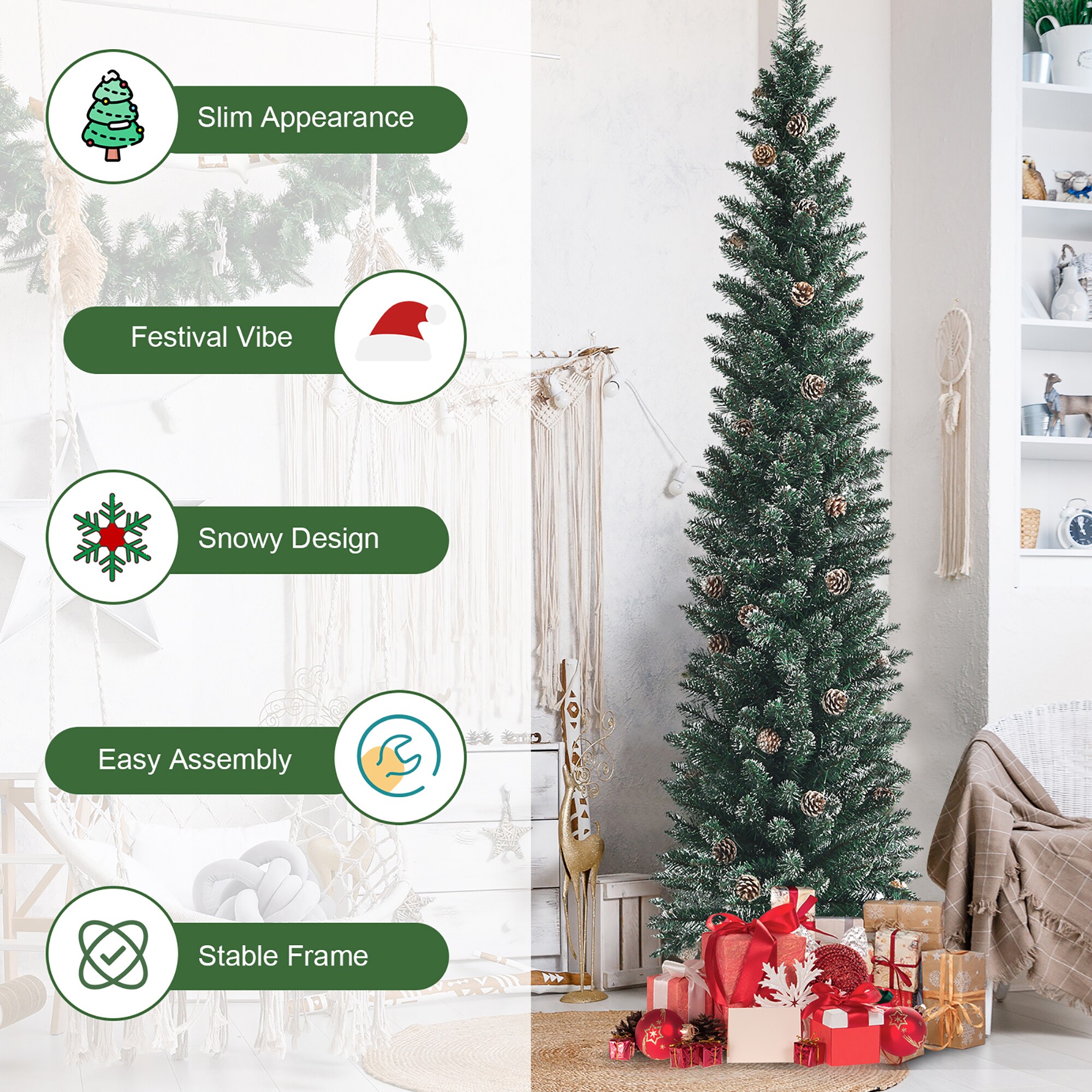 Costway CM23634 Artificial-Christmas-Trees - View #4