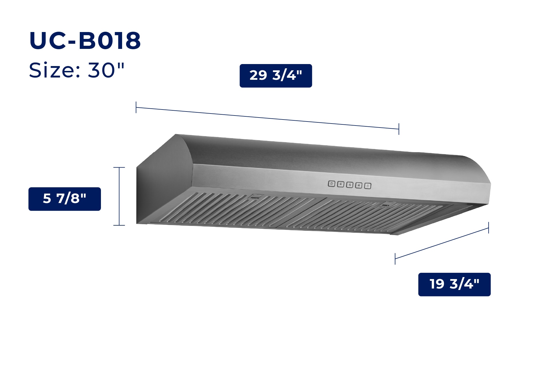 Hauslane UC-B018SS-30 Undercabinet-Range-Hoods - View #13