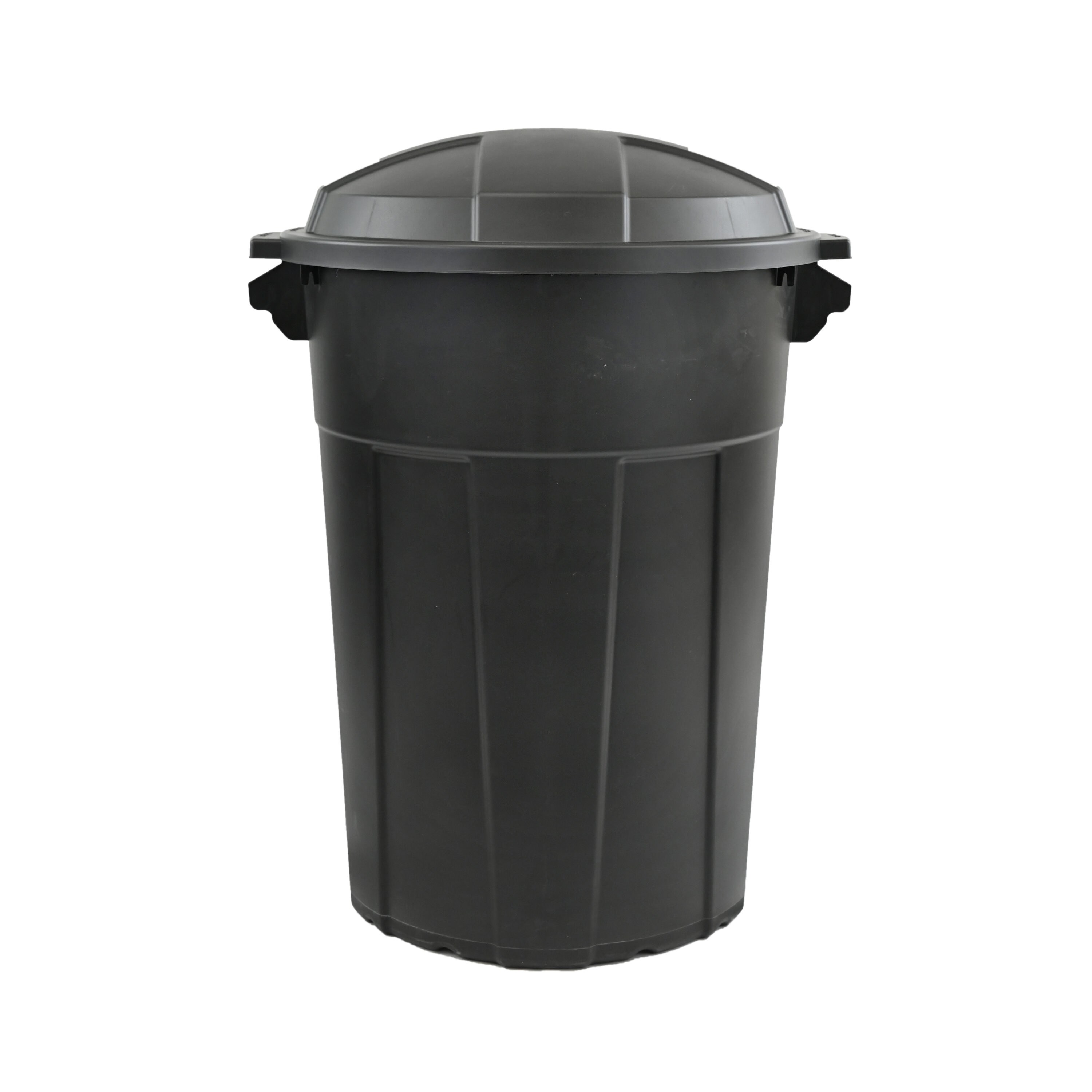 Project Source 32-Gallons Black Plastic Wheeled Trash Can with Lid Outdoor  in the Trash Cans department at