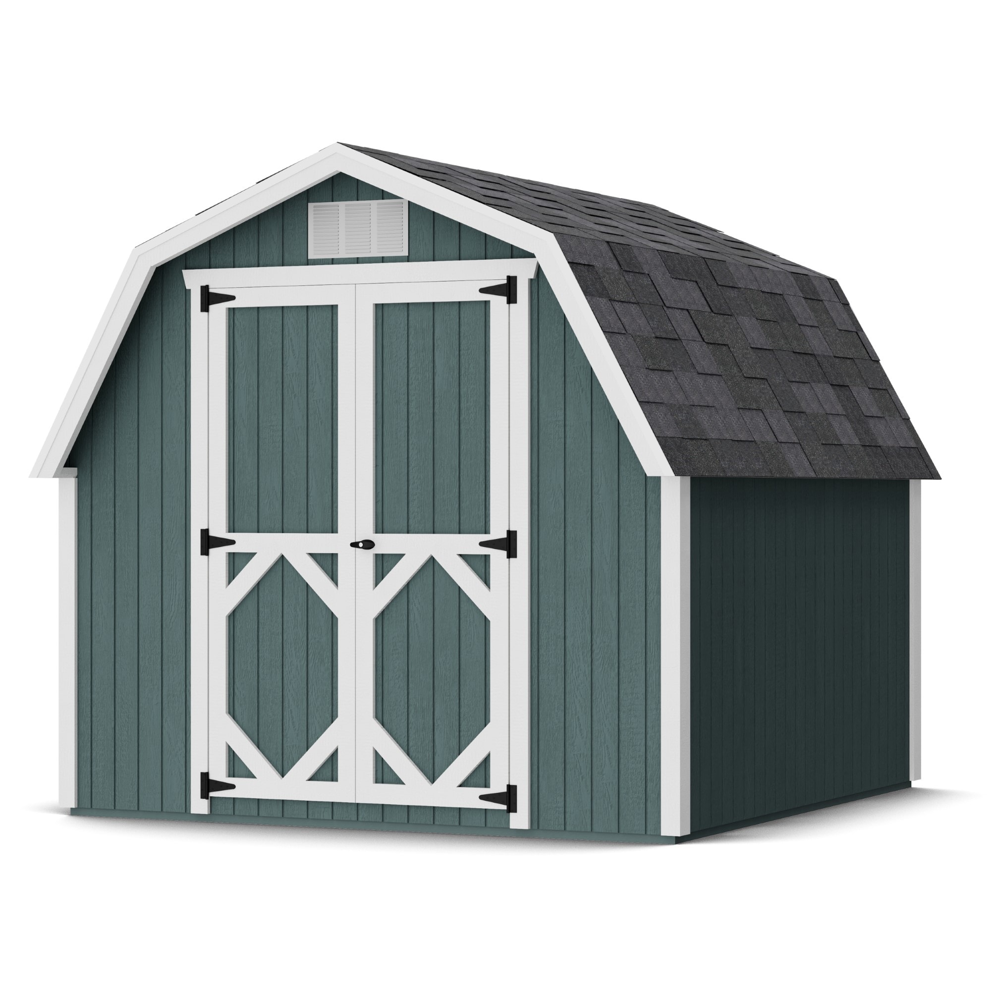 Little Cottage Co 8X8 CGB-4-PC-FK Classic Gambrel Barn 8-ft x 8-ft Gambrel Style Wood Outdoor Storage Shed with 2 Doors
