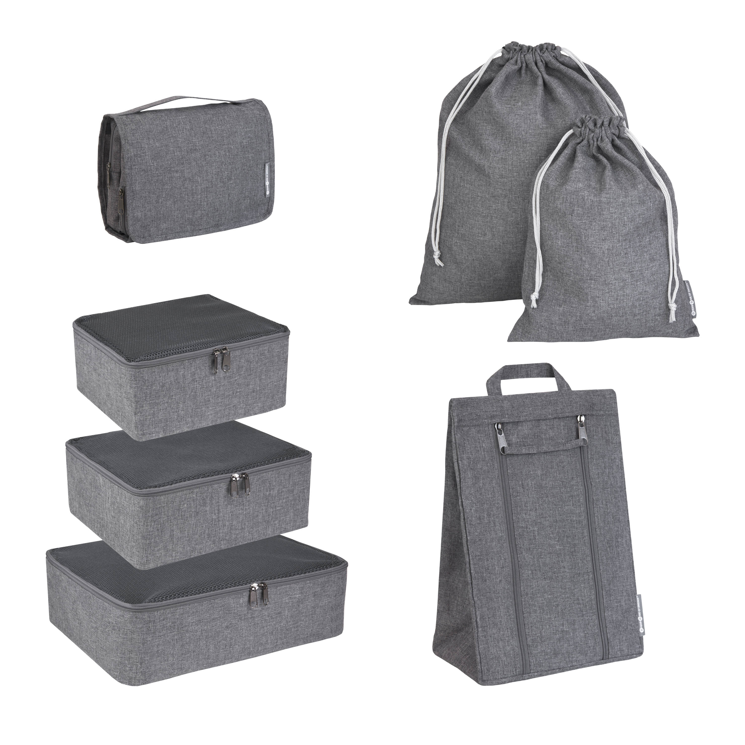 BIGSO BOX OF SWEDEN 992PS0121X6 6-Pack Travel 12.2-in W x 26.8-in H x 15.7-in D Grey Polyester Collapsible Stackable Zipper Cabinet