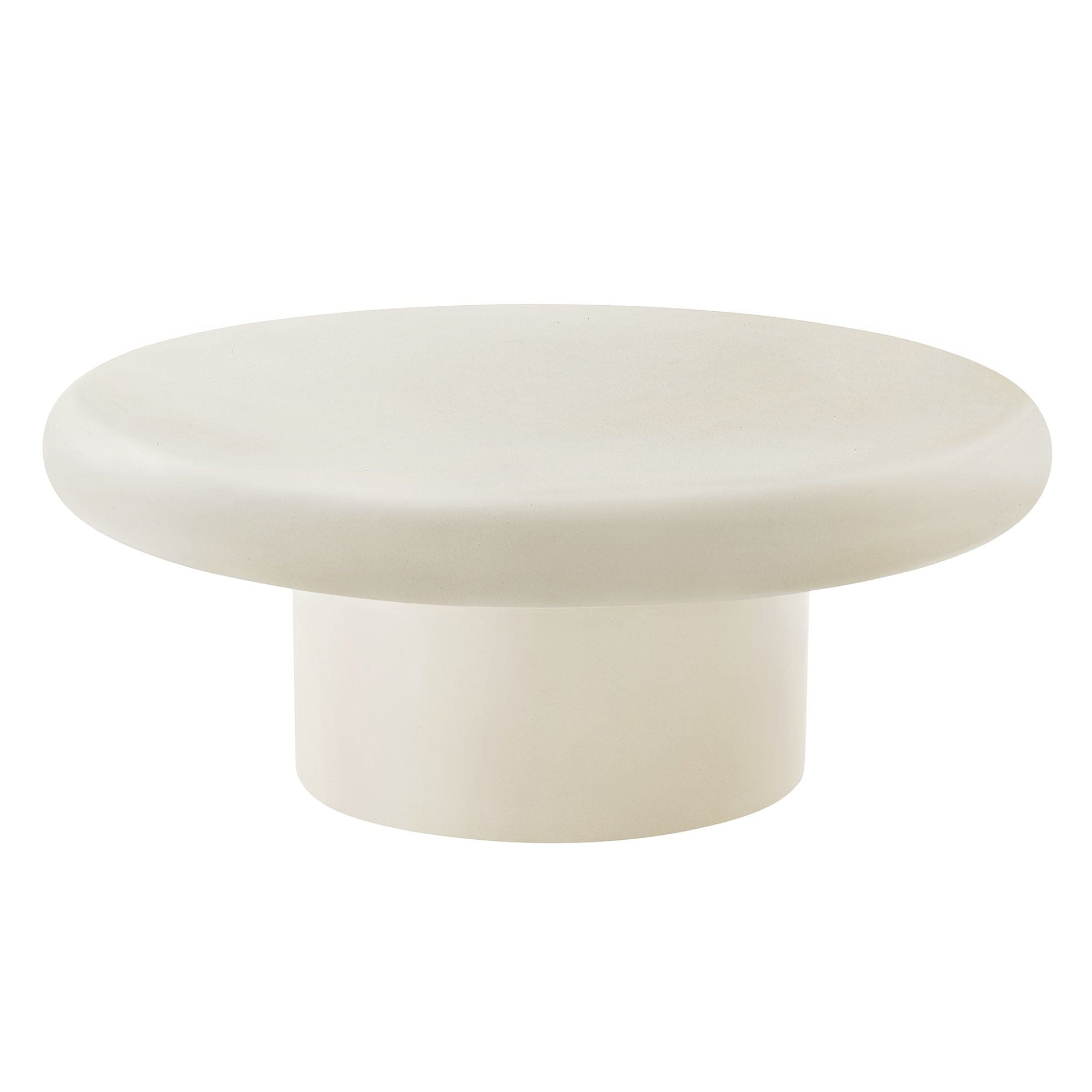  Argos Indoor - Outdoor Patio Concrete Round Coffee Table in White