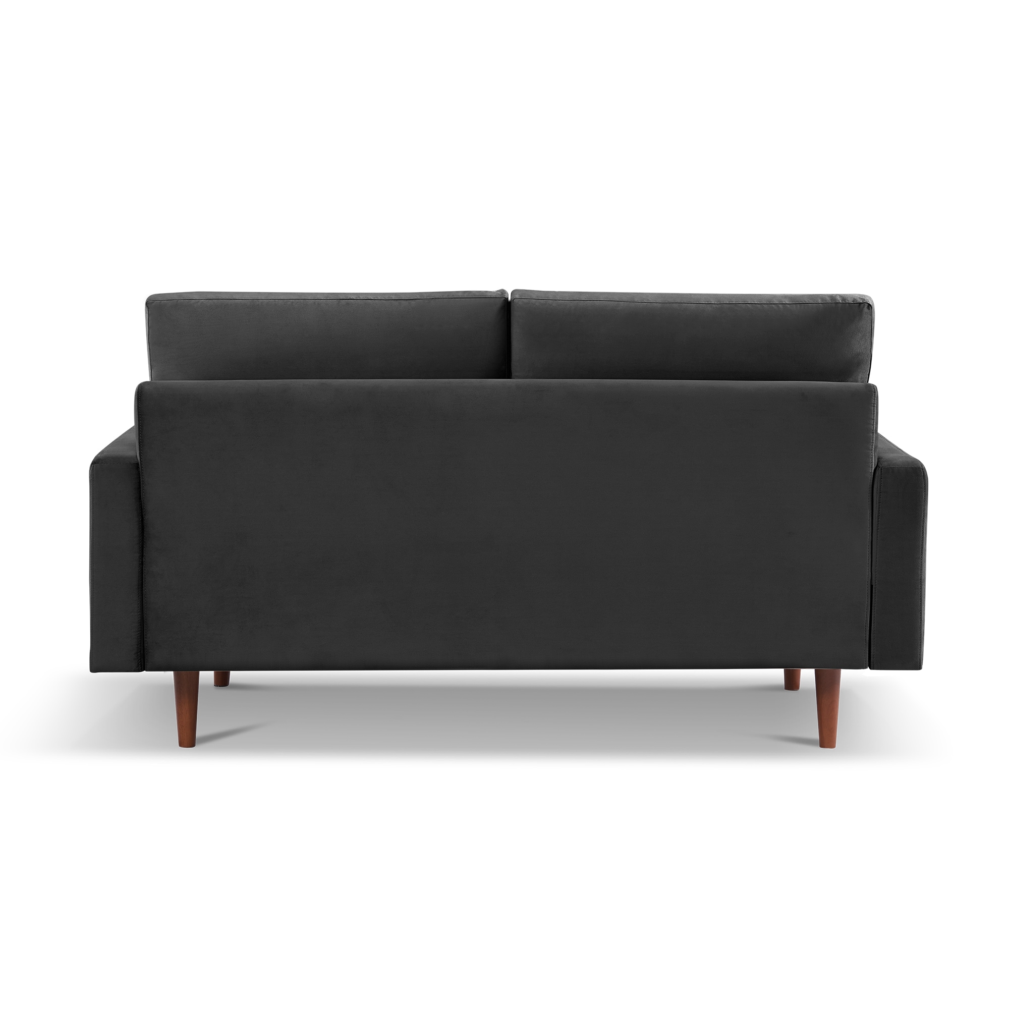 69 Inch Black Velvet Lawson Sofa with Wood Legs