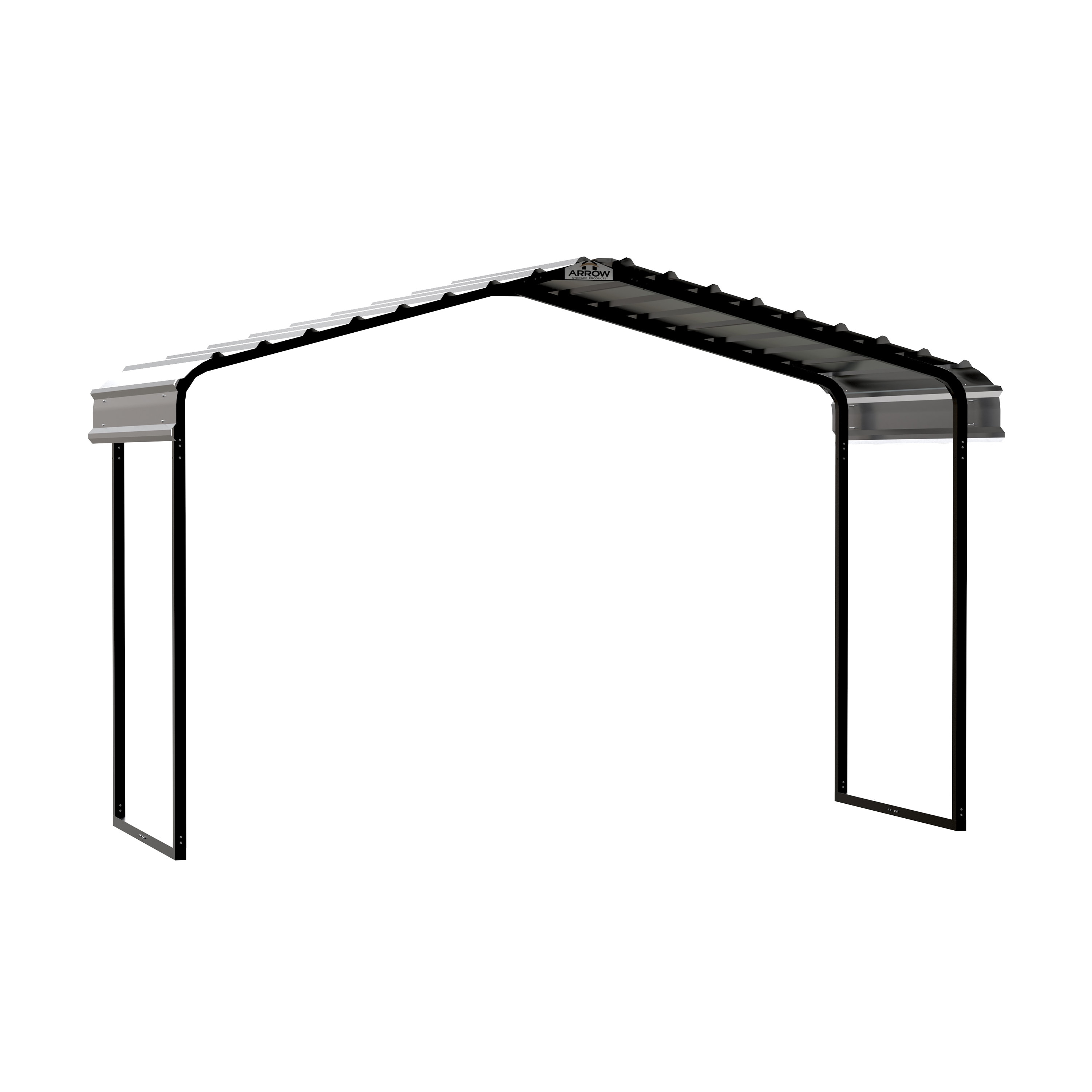 Arrow CPH120607DS 12.17-ft W x 6-ft L x 8.5-ft H Eggshell Metal Carport with Metal Roof