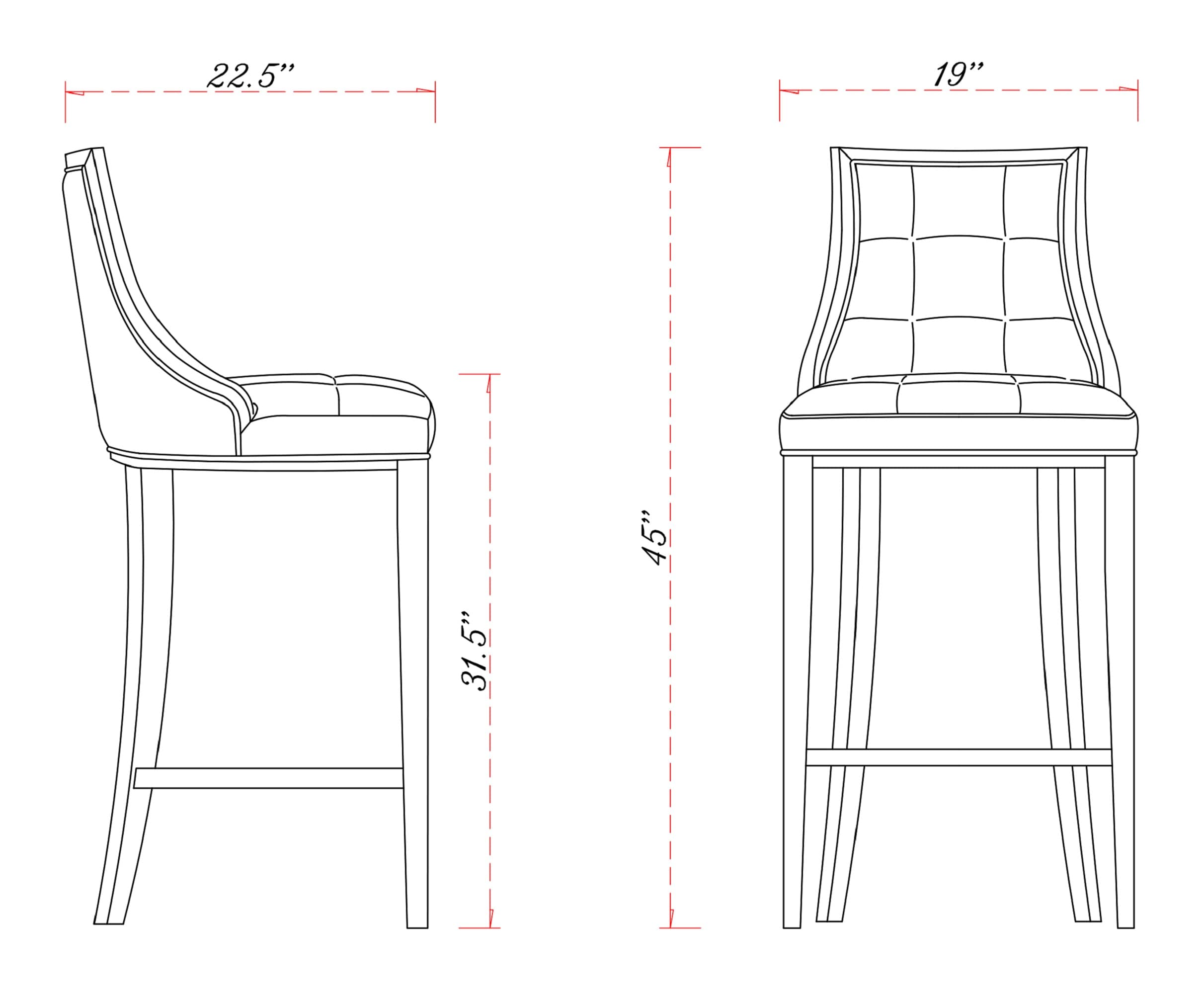 Fifth Avenue Bronze and Walnut Beech Wood Barstool