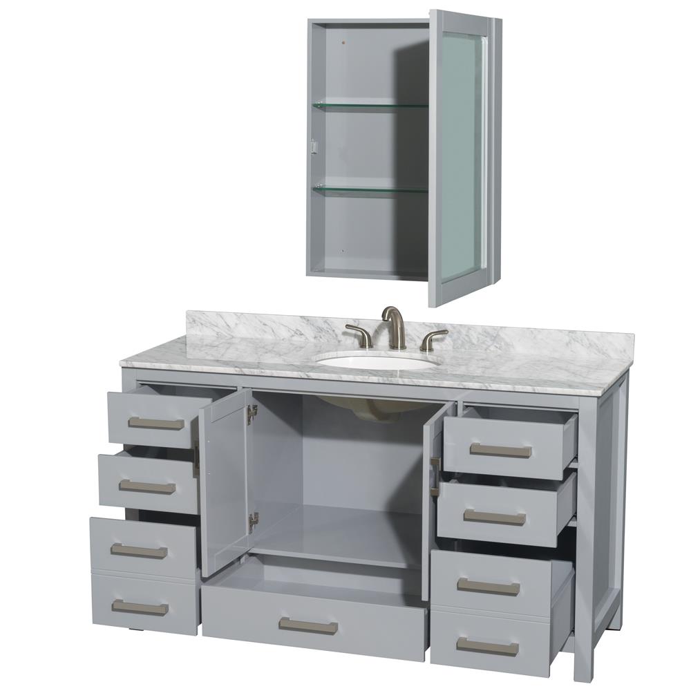 Wyndham Collection WCS141460SGYCMUNOMED Bath-Vanity-Combo - View #2
