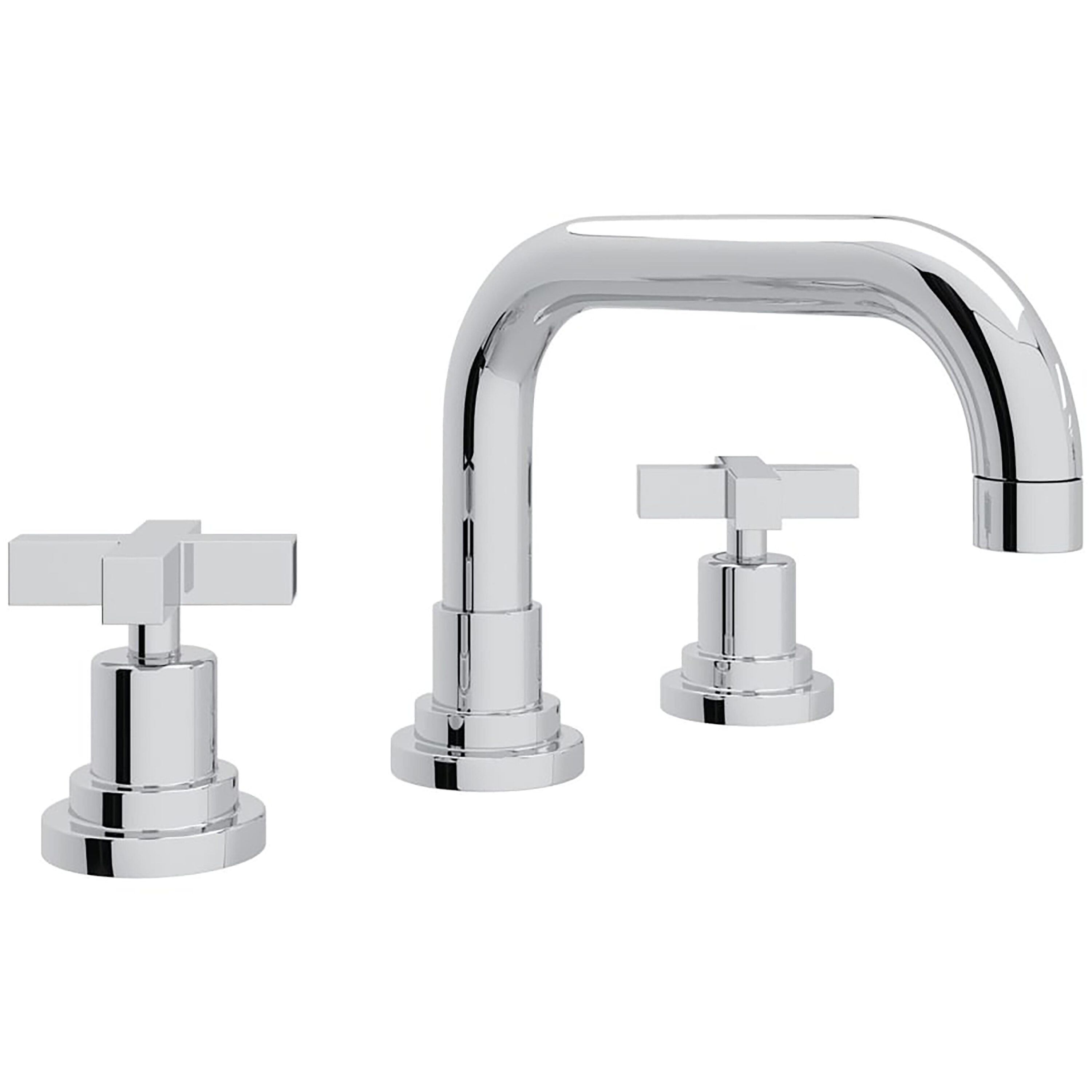 Rohl A2218XMAPC-2 Lombardia Polished Chrome Widespread 2-handle Low-arc Residential Handle Bathroom Sink Faucet with Drain