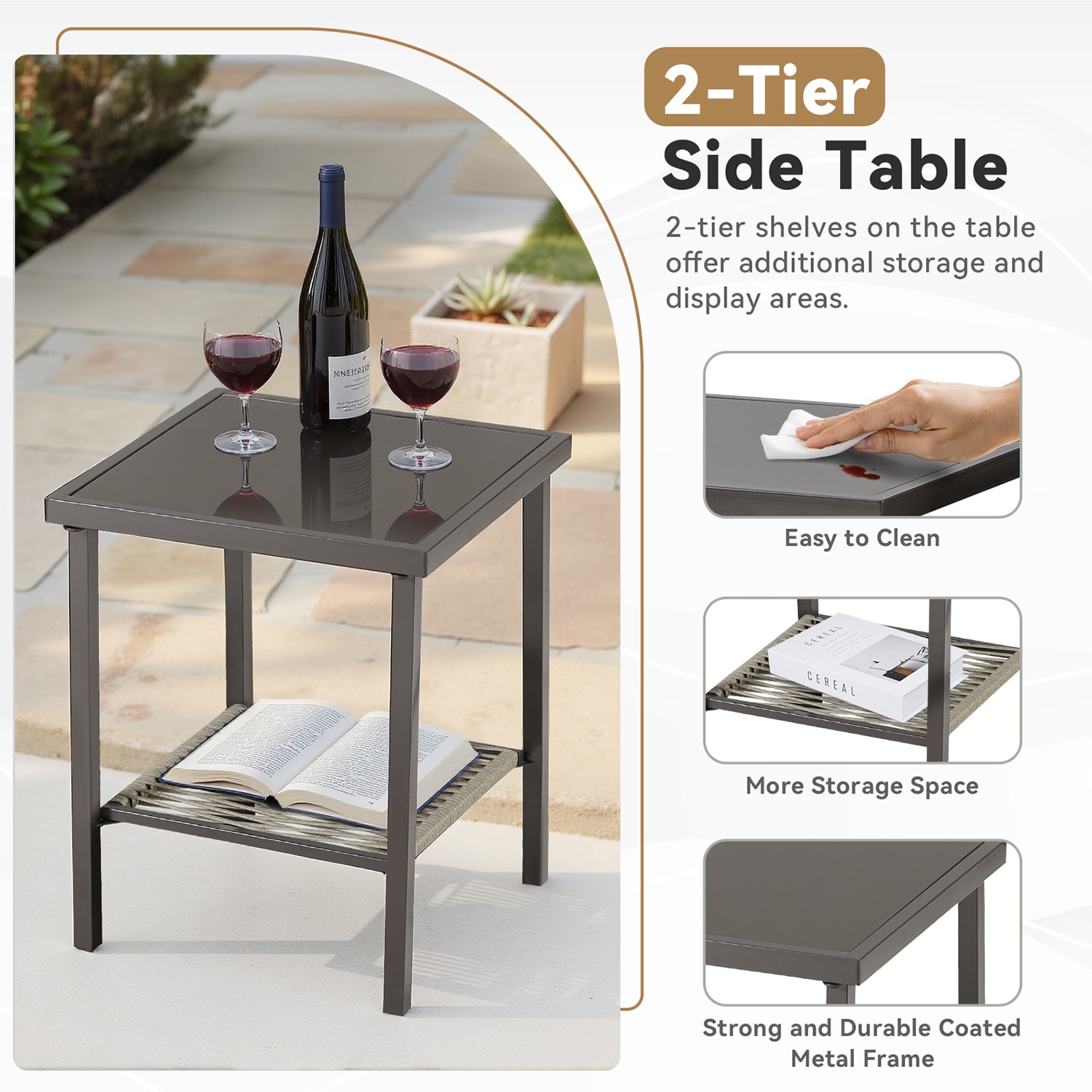 GZMR GZ-1094145GR Patio-Tables - View #2