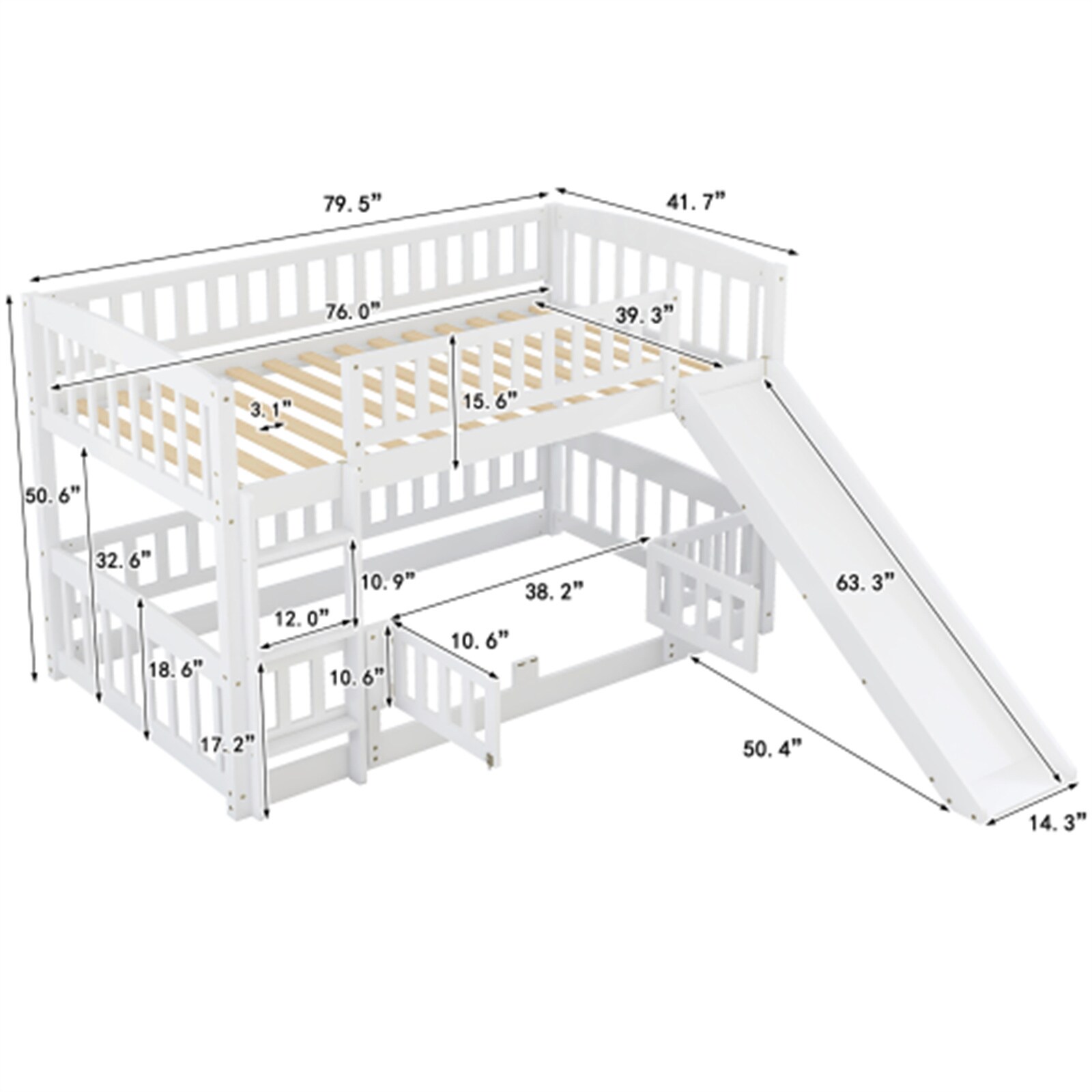 BESTCOSTY White Twin Wood Bed Frame with Slide LT000LJW082AAKZYYRL at ...