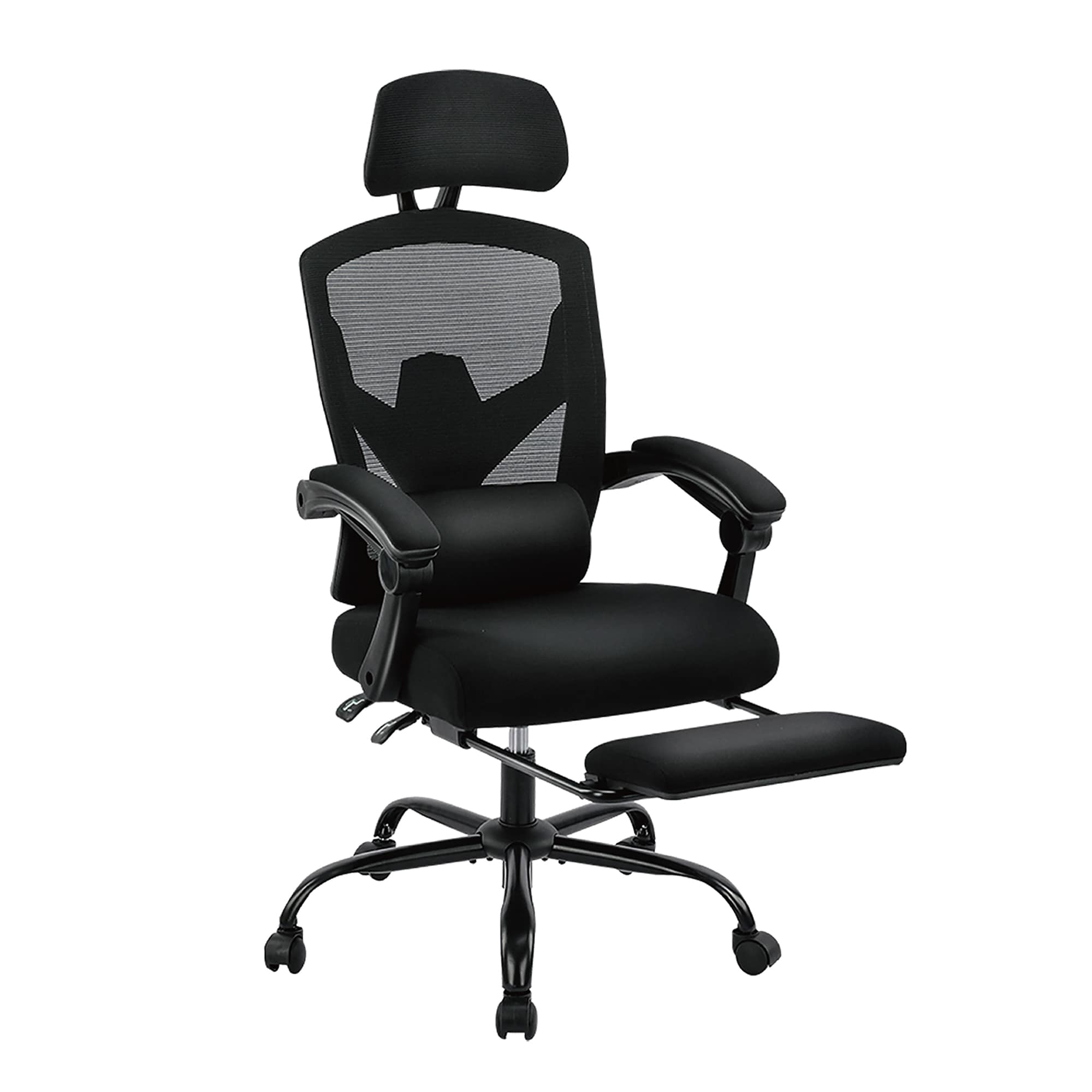 Black Contemporary Ergonomic Adjustable Height Swivel Mesh Desk Chair | - GZMR HM-2853-WH