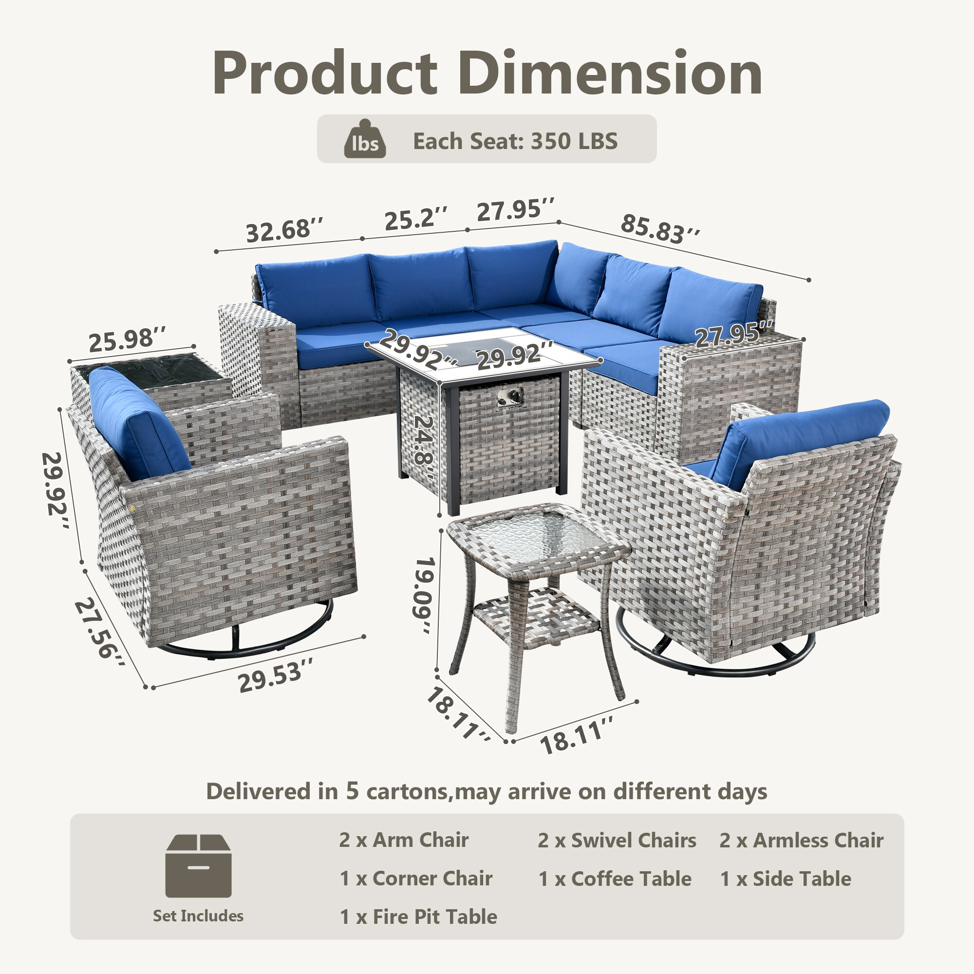 XIZZI XIBBR705-10 Patio-Conversation-Sets - View #14