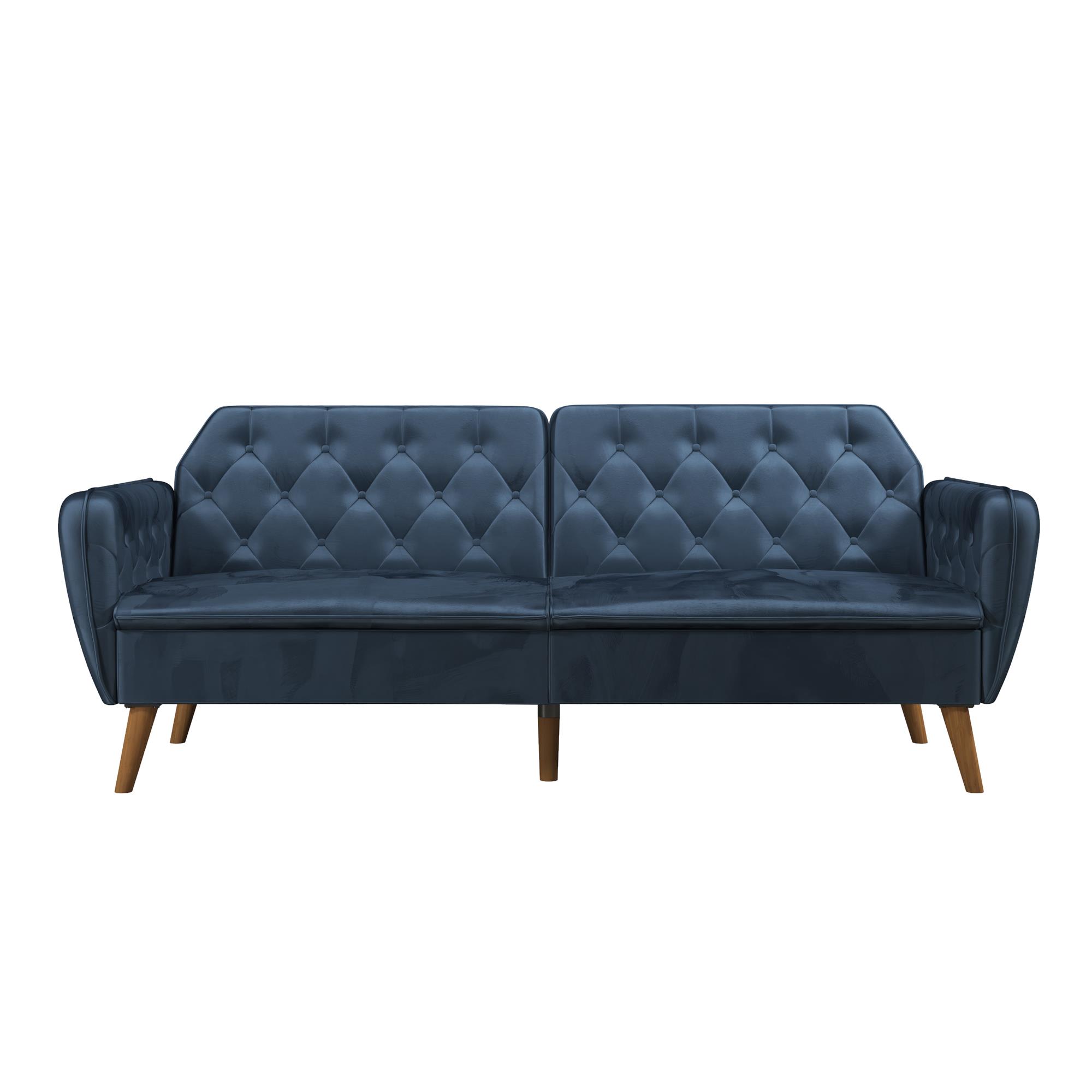 The Novogratz Novogratz Tallulah Memory Foam Futon, Blue Velvet