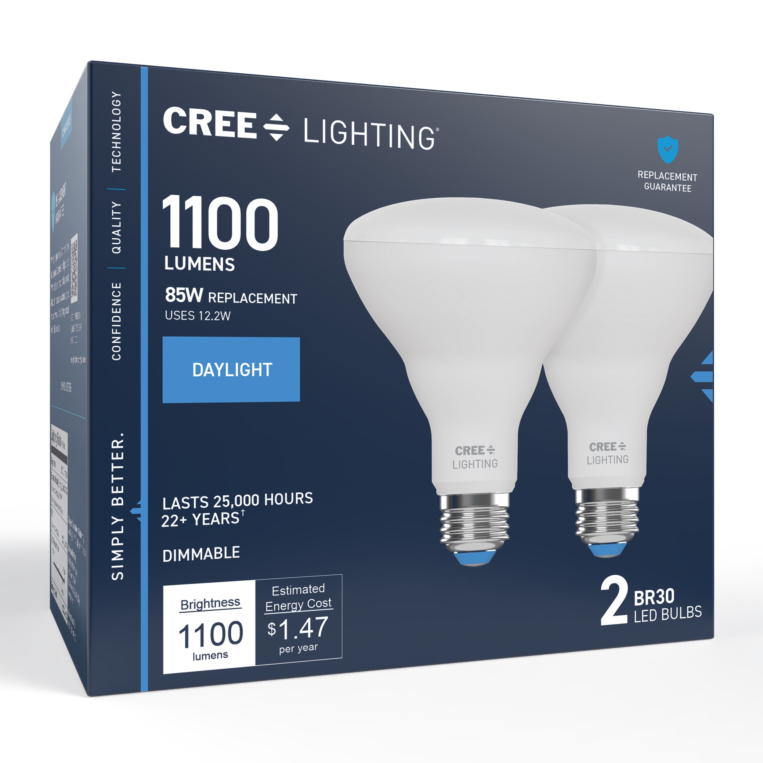 Cree Lighting 85 -Watt EQ BR30 Daylight Medium screw base E26 Dimmable LED General purpose Light Bulb 2 -Pack