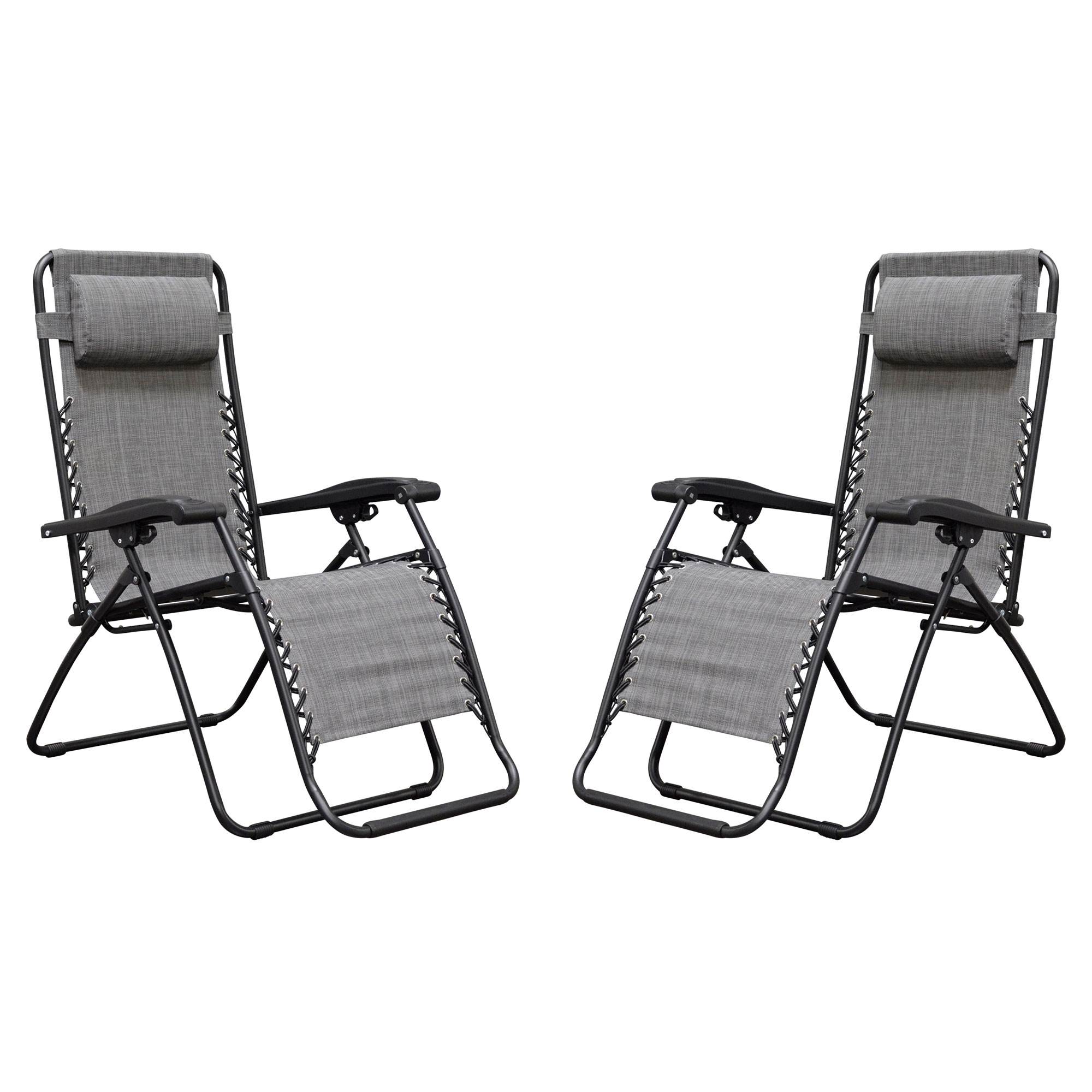 Caravan Canopy 90777 2 -Pack Gray Residential Standard Metal Folding Chair (Outdoor)