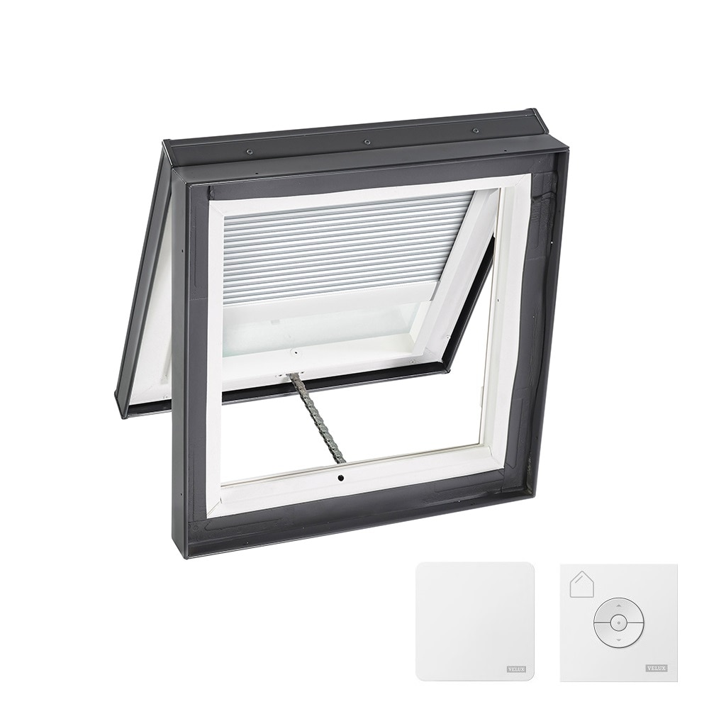 VELUX VCM 2222 205CS00XW 22-1/2-in x 22-1/2-in Venting Curb mount Aluminum Skylight with Tempered Low-E argon Glass Room Darkening Shade