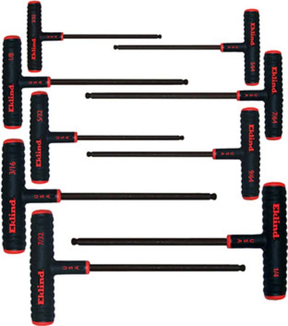 Eklind 60809 Assorted T-Handle Standard (SAE) 9 -Pieces Ball End Hex key set