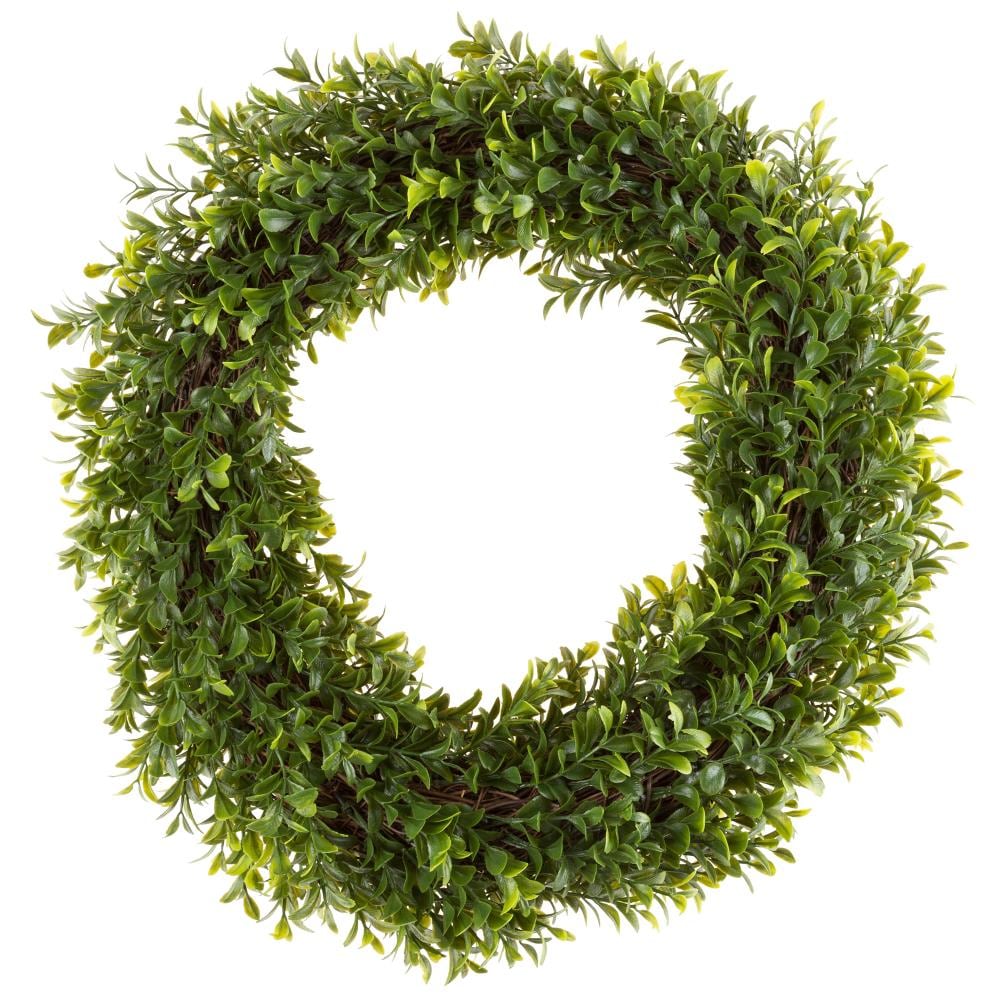 Nature Spring 15-in Green Artificial Wreath with 320 Hedyotis Leaves ...