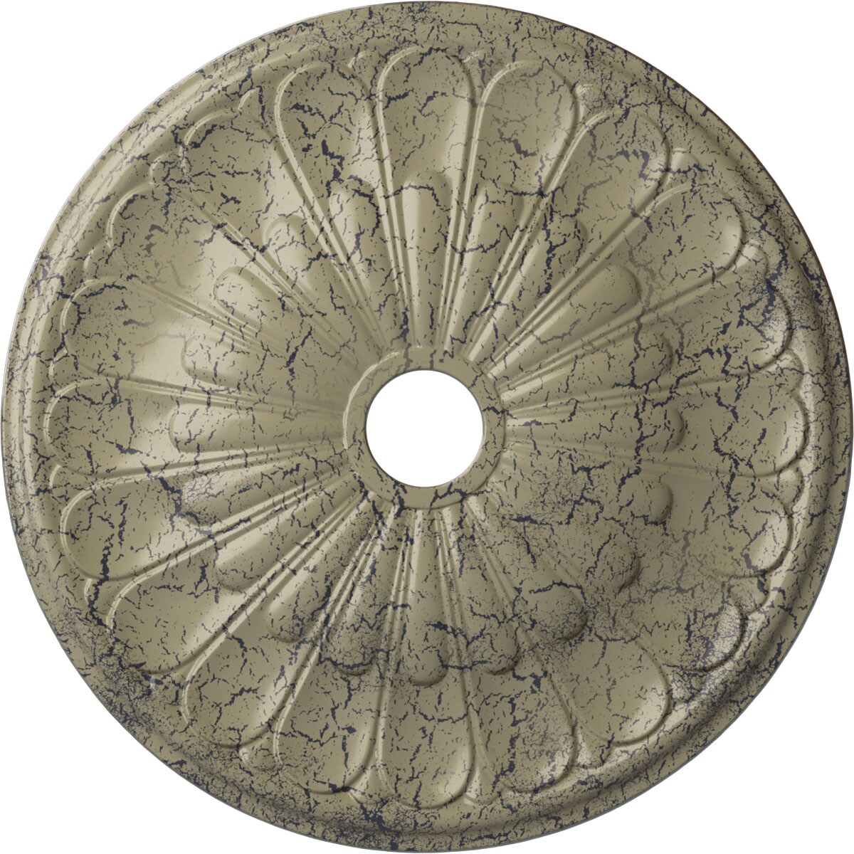 Ekena Millwork CM26ELCSC Elsinore 26.75-in W x 26.75-in L Painted Castle Stone Crackle Polyurethane Whole Ceiling Medallion