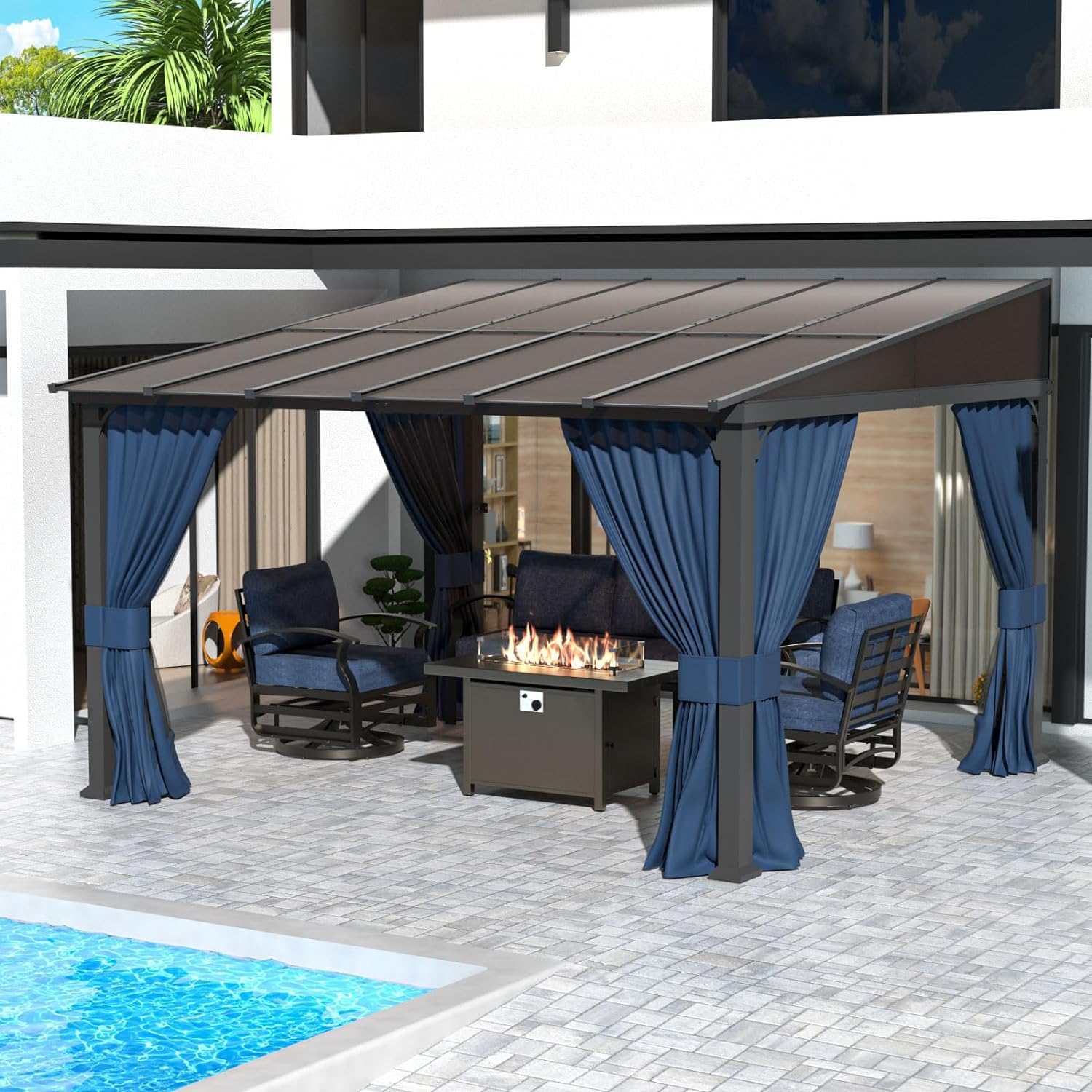 ALAULM LS-1012WMGB-NAVY Wood-Resin-Gazebos - View #3
