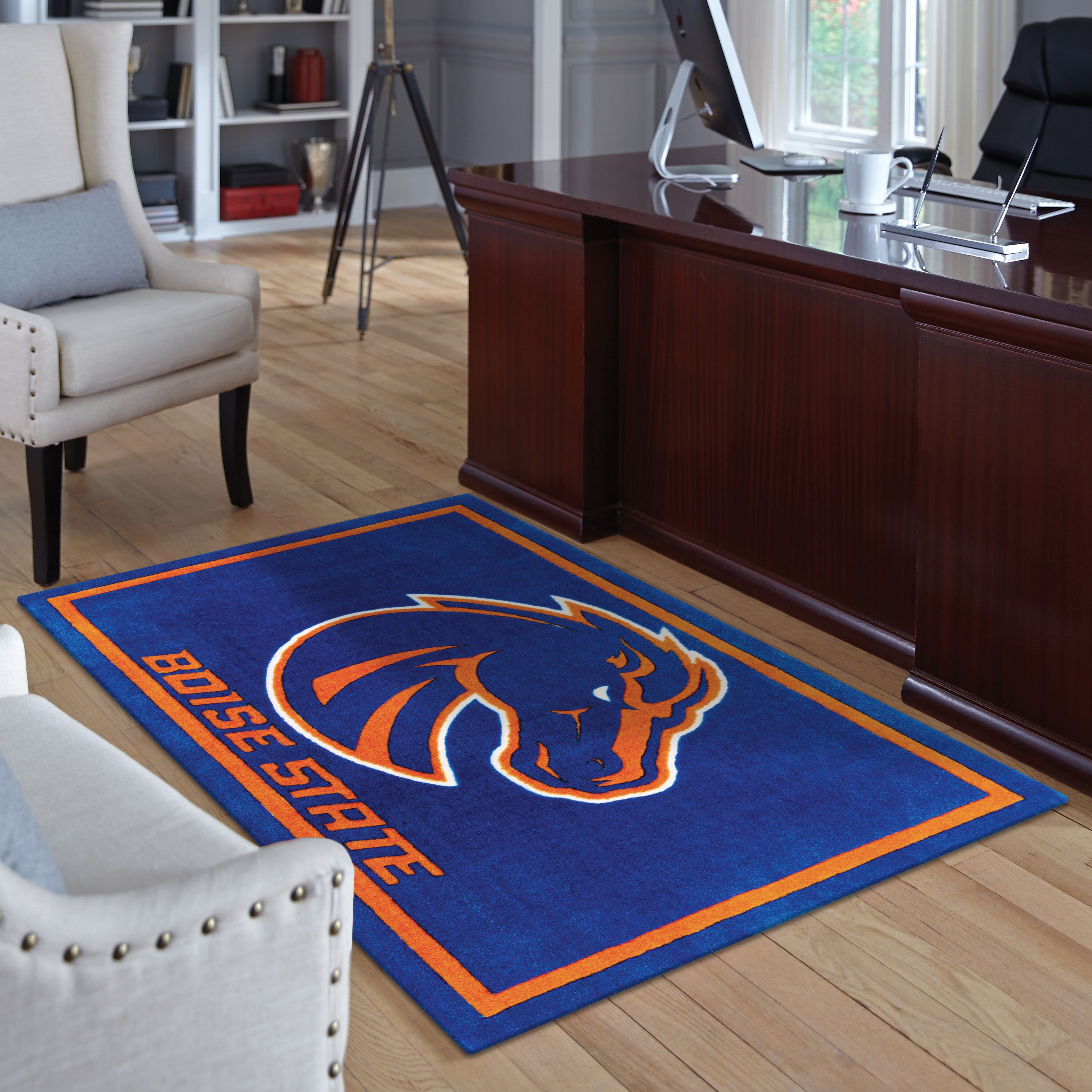 FANMATS NFL Man Cave UltiMat 5 x 8 Blue Indoor Solid Area Rug in