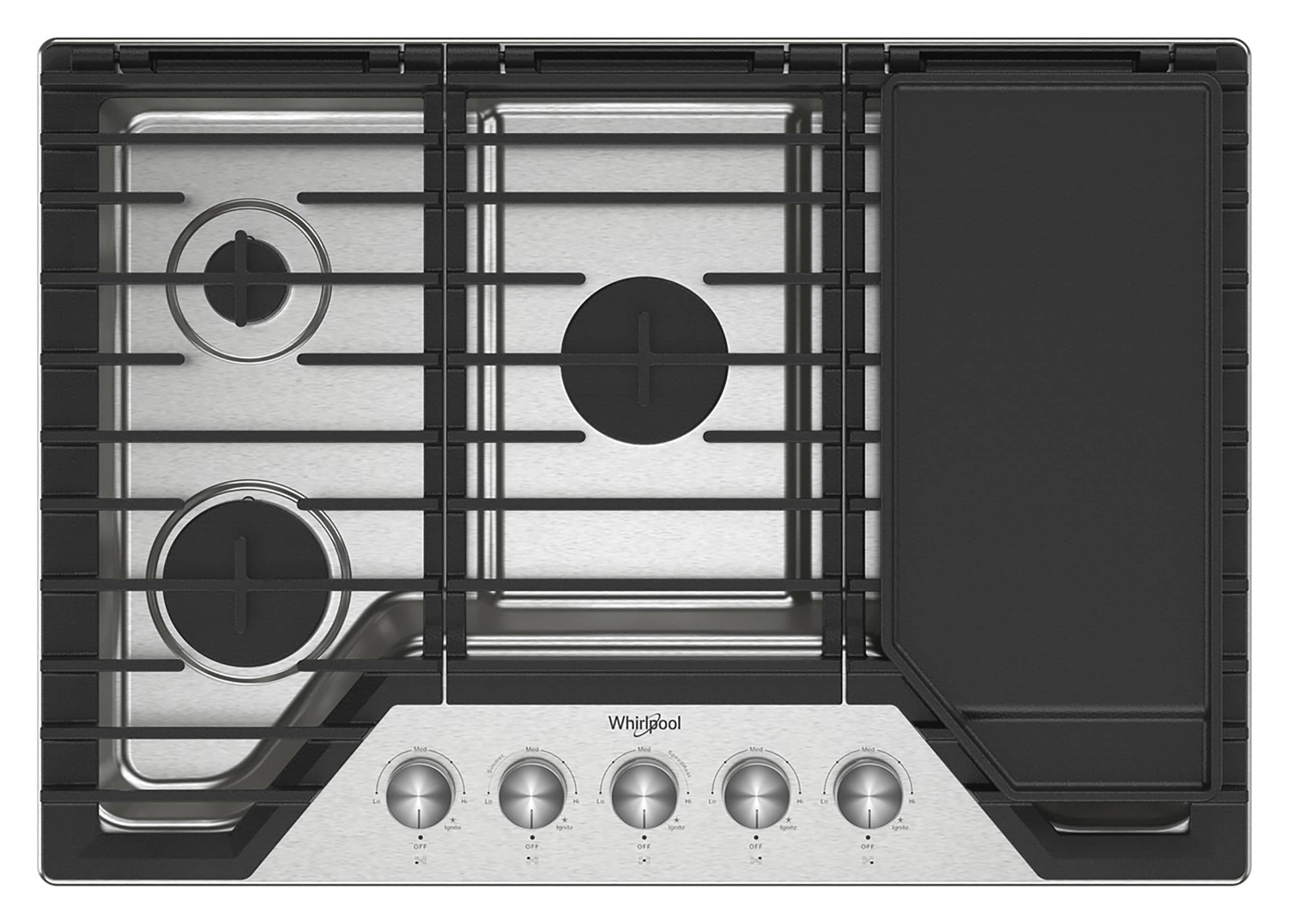 Whirlpool WCGK7530PS 30-in 5 burners Stainless steel Gas Cooktop