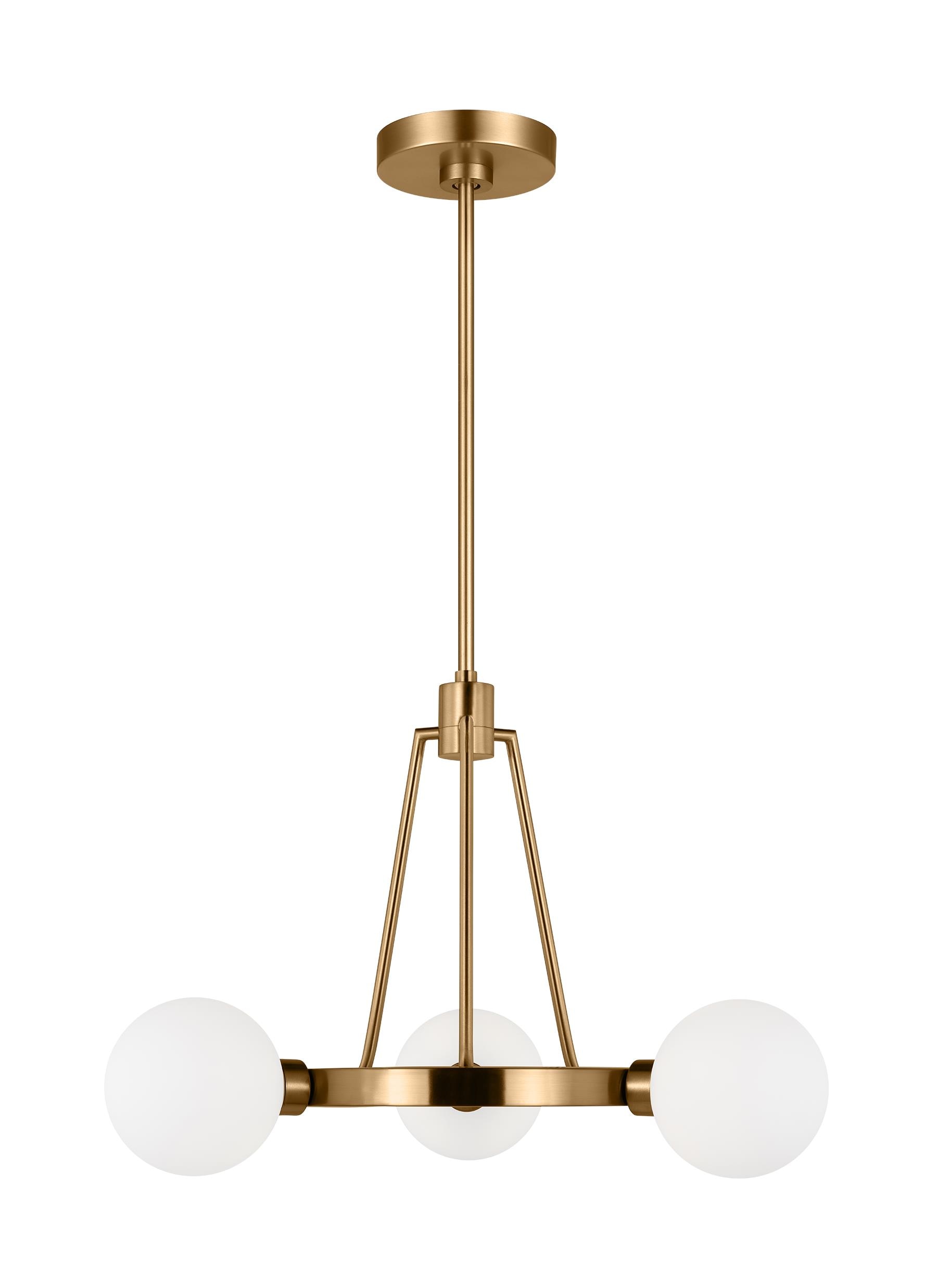 Generation Lighting 3161603-848 Clybourn 3 -Light Brass Modern/contemporary For Use in Dining Rooms, Foyers, Kitchens, Living Rooms Chandelier