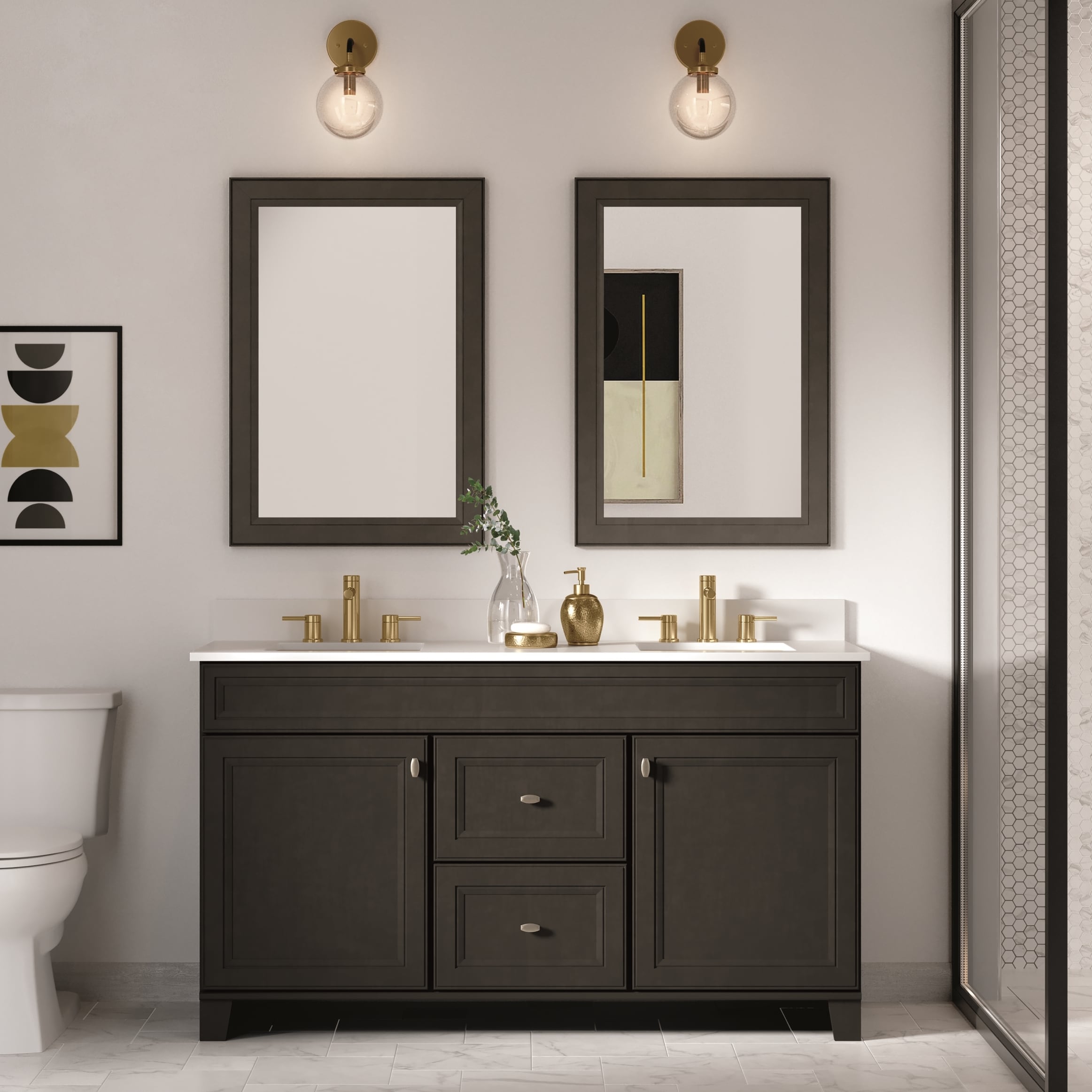 Diamond NOW Goslin 60-in Storm Gray Bathroom Vanity Base Cabinet ...