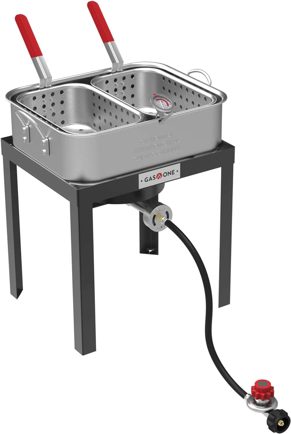 GasOne FFS-1800 18Qt Propane Double Fryer with 2 Baskets