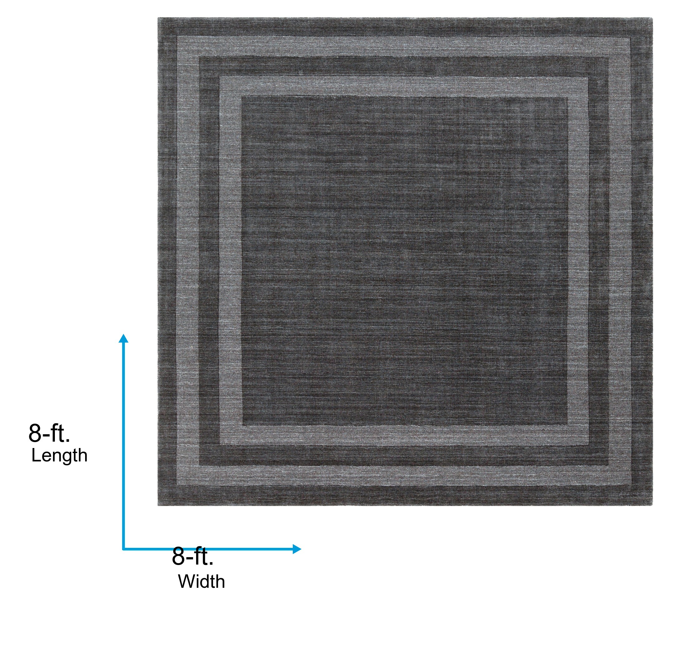 Surya Sorrento 8 X 8 (ft) Wool Charcoal Square Indoor Solid Area Rug at ...